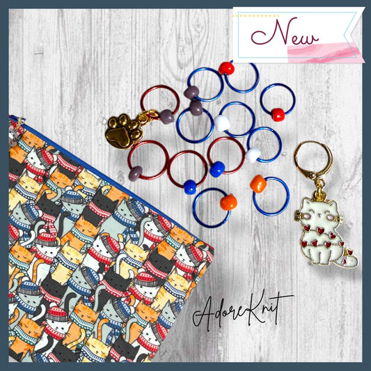 Wrapped & Whiskered Progress & Stitch Markers