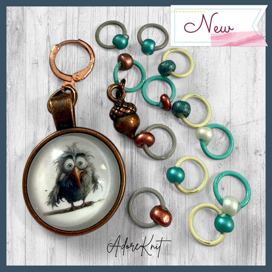 Feathered Fury Progress & Stitch Markers