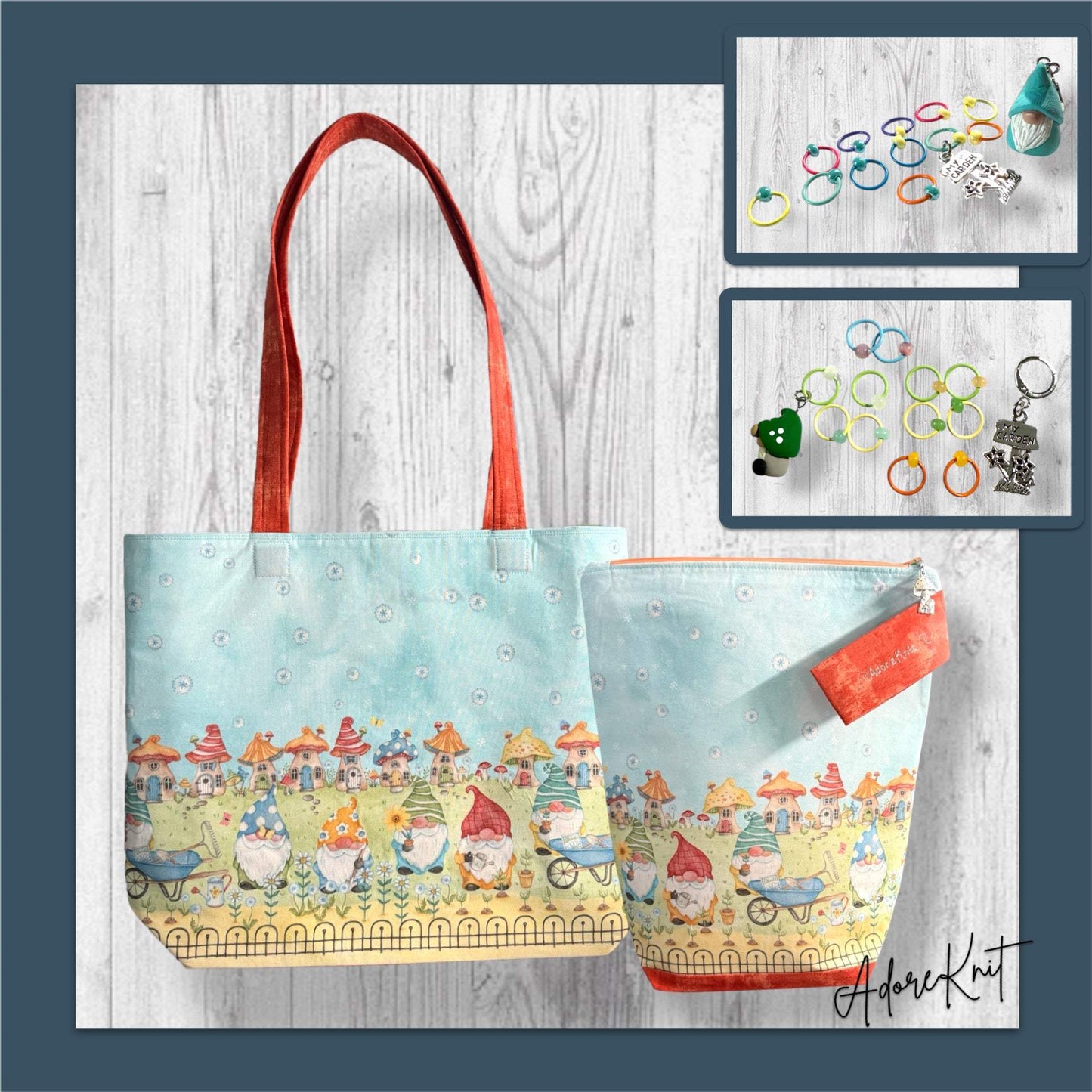 Little Gnome, Big Garden Dreams Progress and Stitch Marker Set