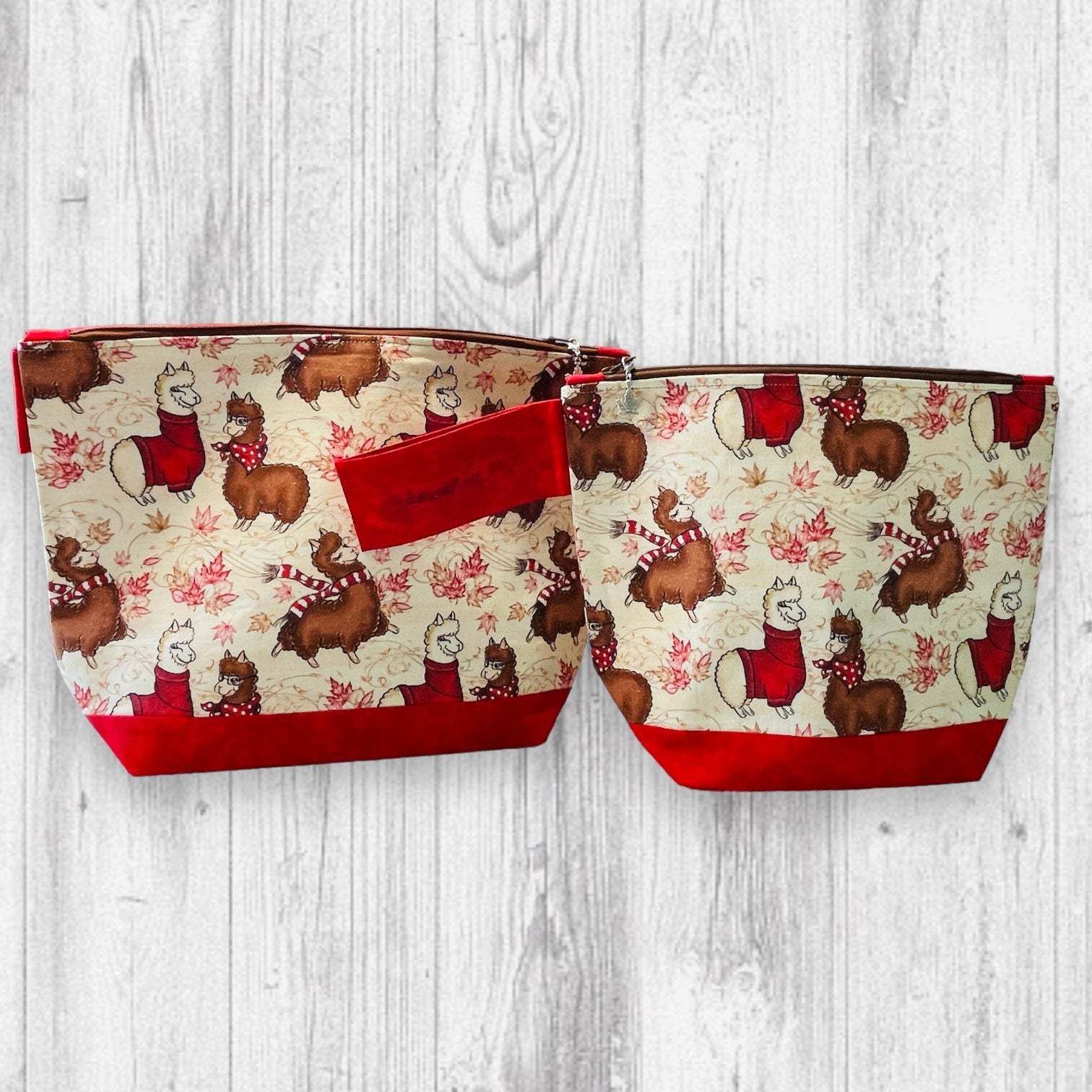 Alpacas in Scarves Project Bag - AdoreKnit