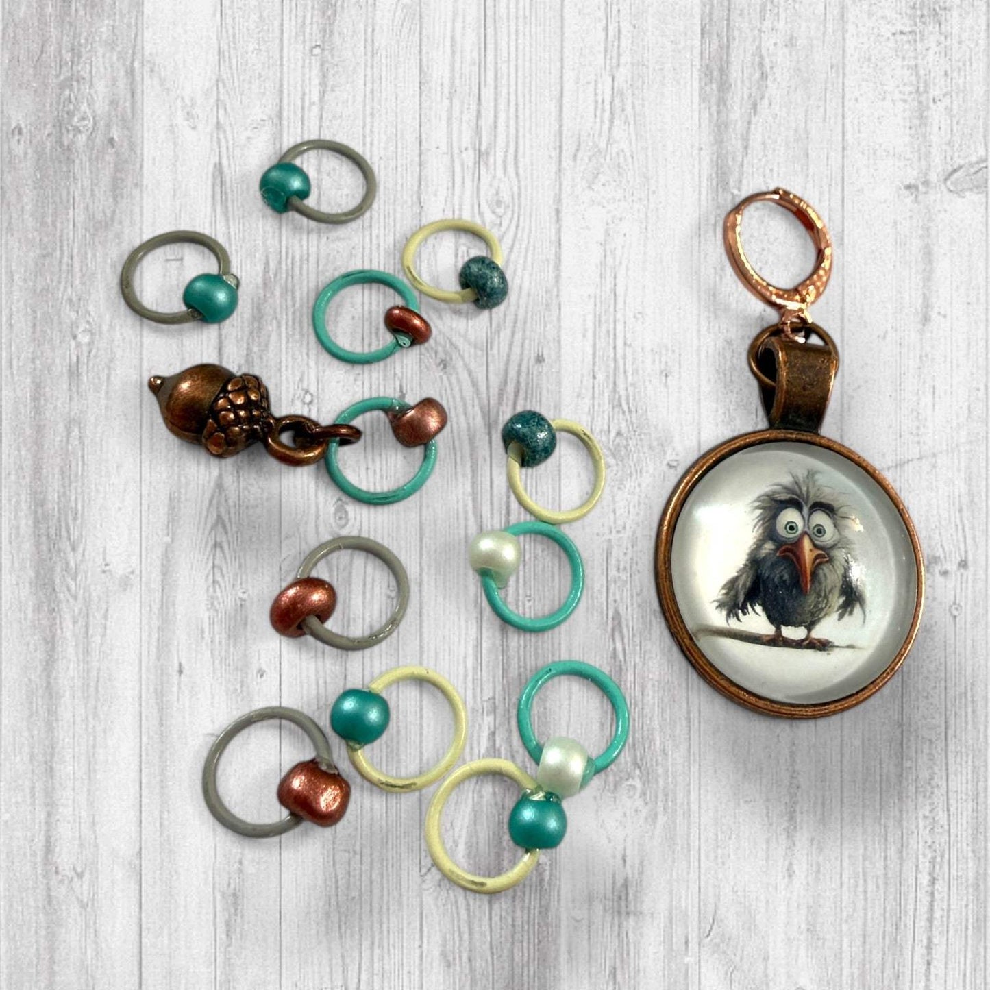 Feathered Fury Progress & Stitch Markers