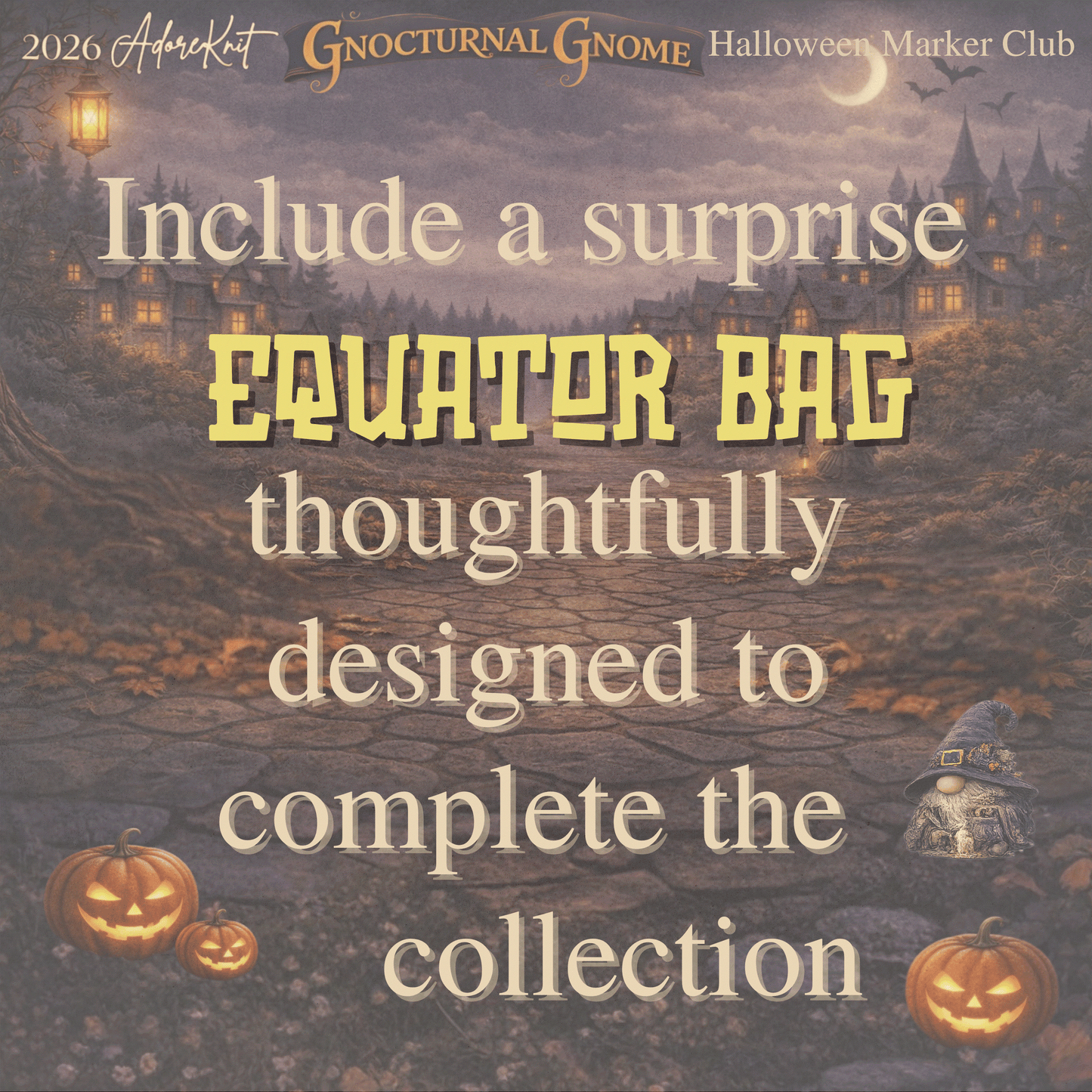 2026 Gnocturnal Gnome Halloween Club | 13 Night Luxury Stitch Marker Countdown