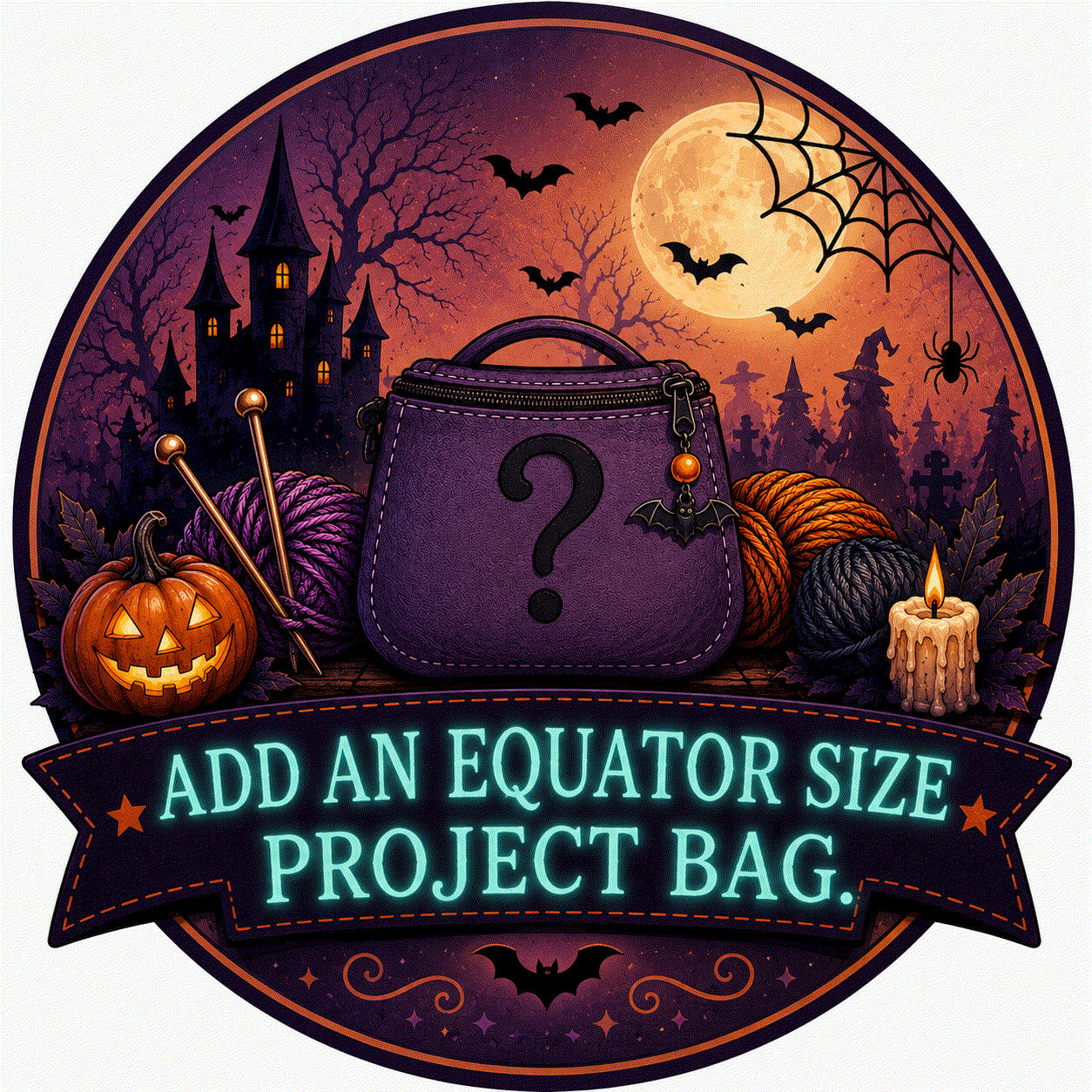 2026 Halloween Marker Party Countdown, Knitting Stitch Markers, Crochet Progress Markers, Halloween Project Bag Option, 13 Day Halloween Advent for Knitters