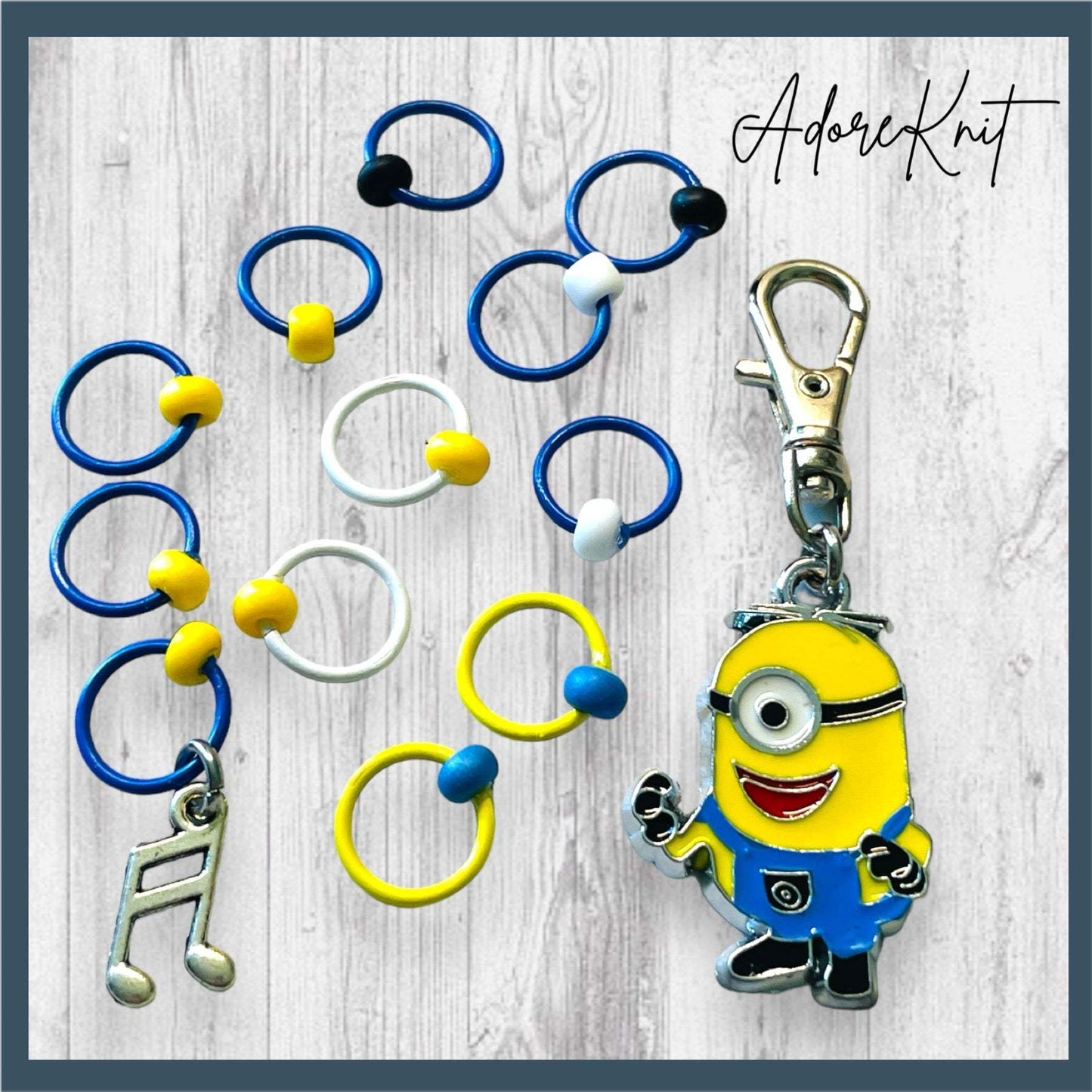 Singing Minion Progress and Stitch Markers