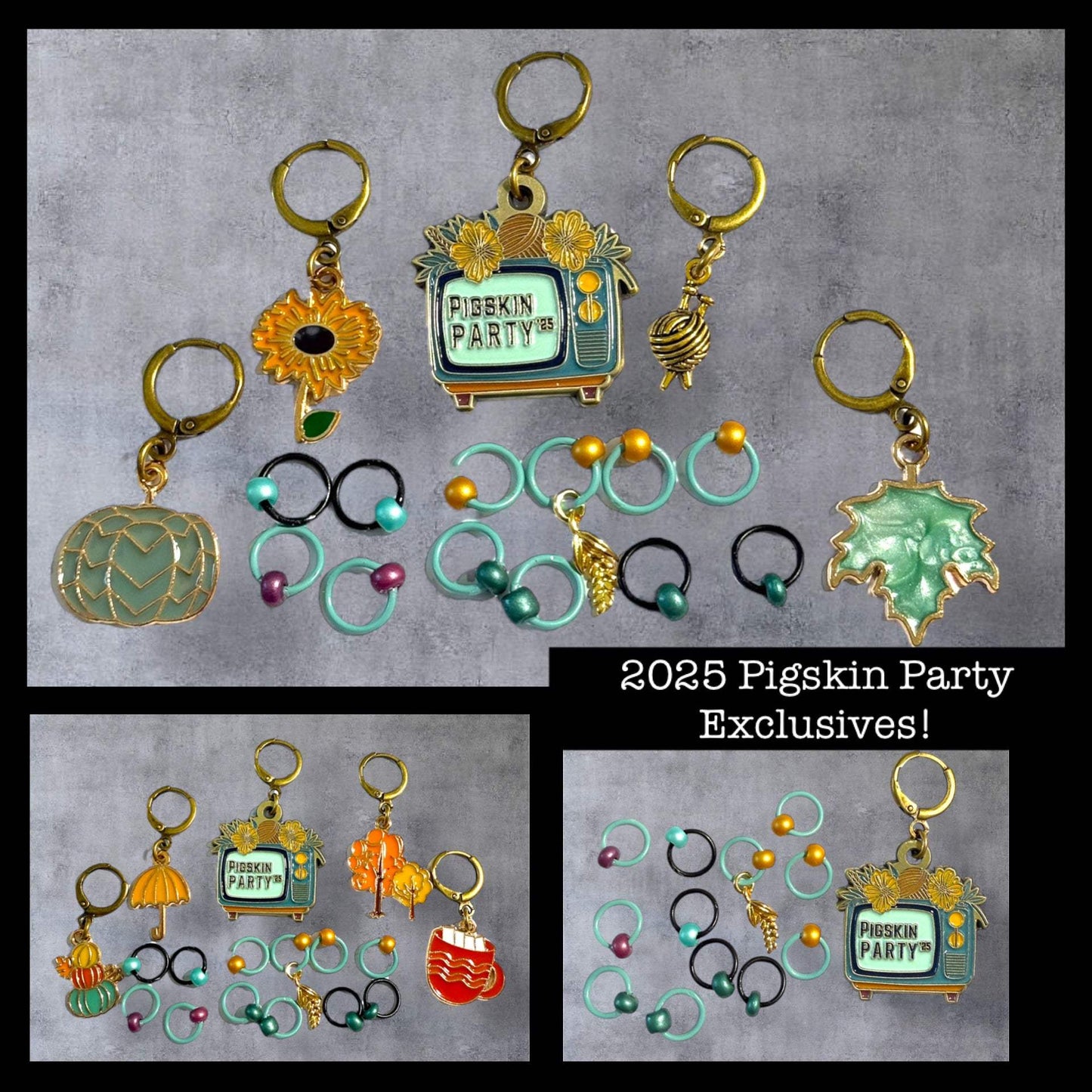 AdoreKnit 2025 Exclusive Pigskin Party Progress & Stitch Marker Set