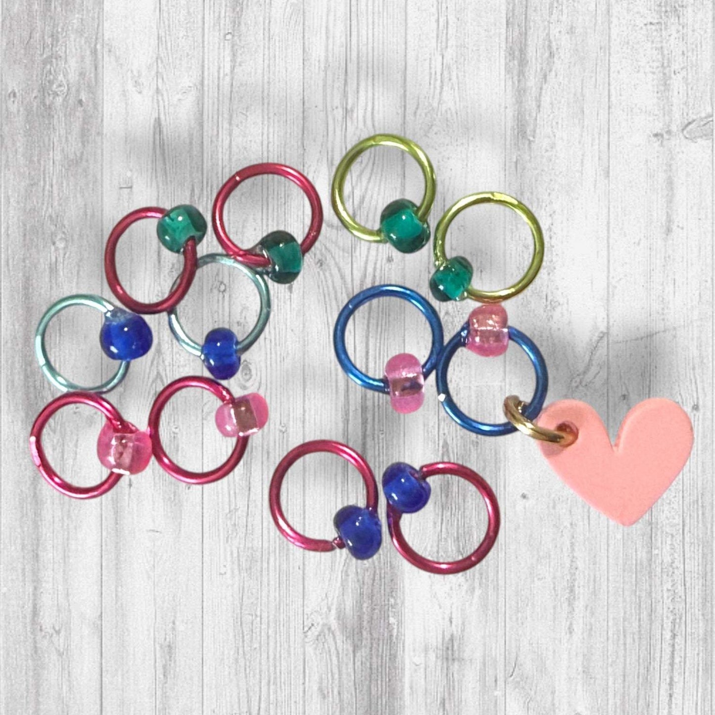Choose Happy Gnome Stitch Markers | Rainbow Heart Lady Gnome Knitting Markers