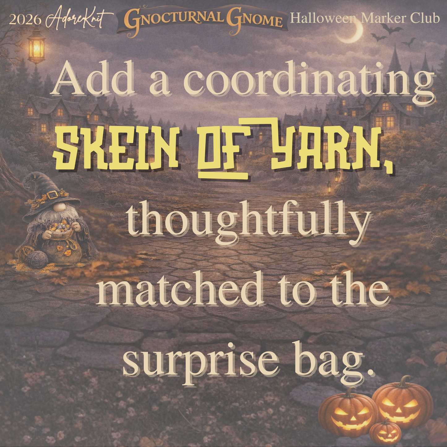 2026 Gnocturnal Gnome Halloween Club | 13 Night Luxury Stitch Marker Countdown
