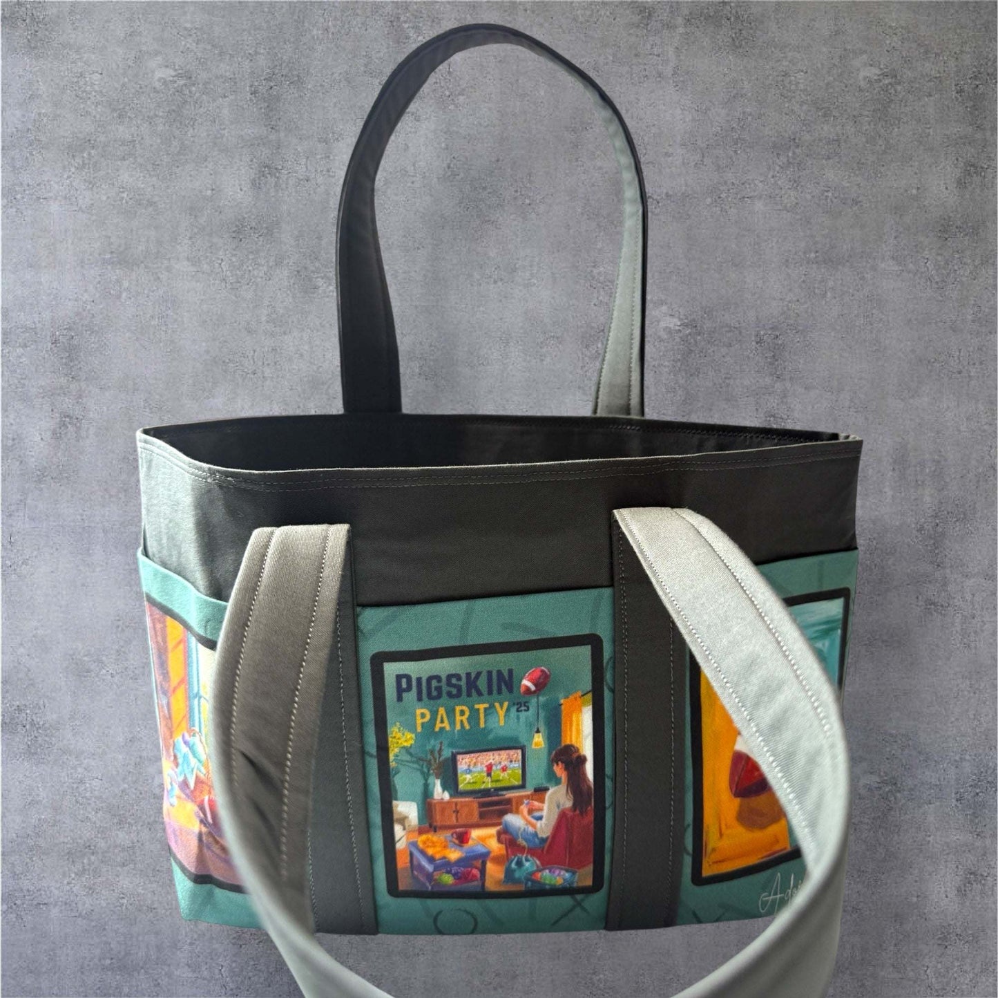 PREORDER AdoreKnit 2025 Exclusive Pigskin Party Project Tote Bag