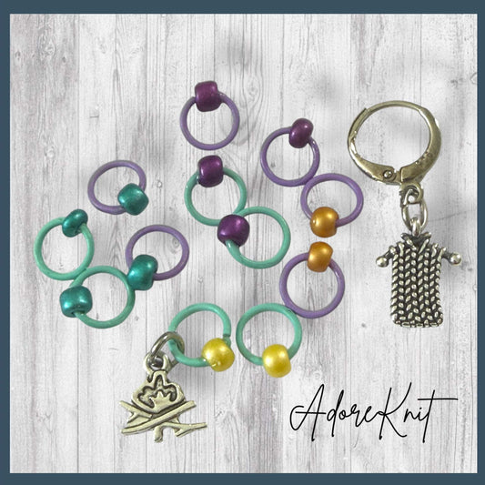 Camp Side Stitches Progress & Stitch Markers | Camp Knitting Markers