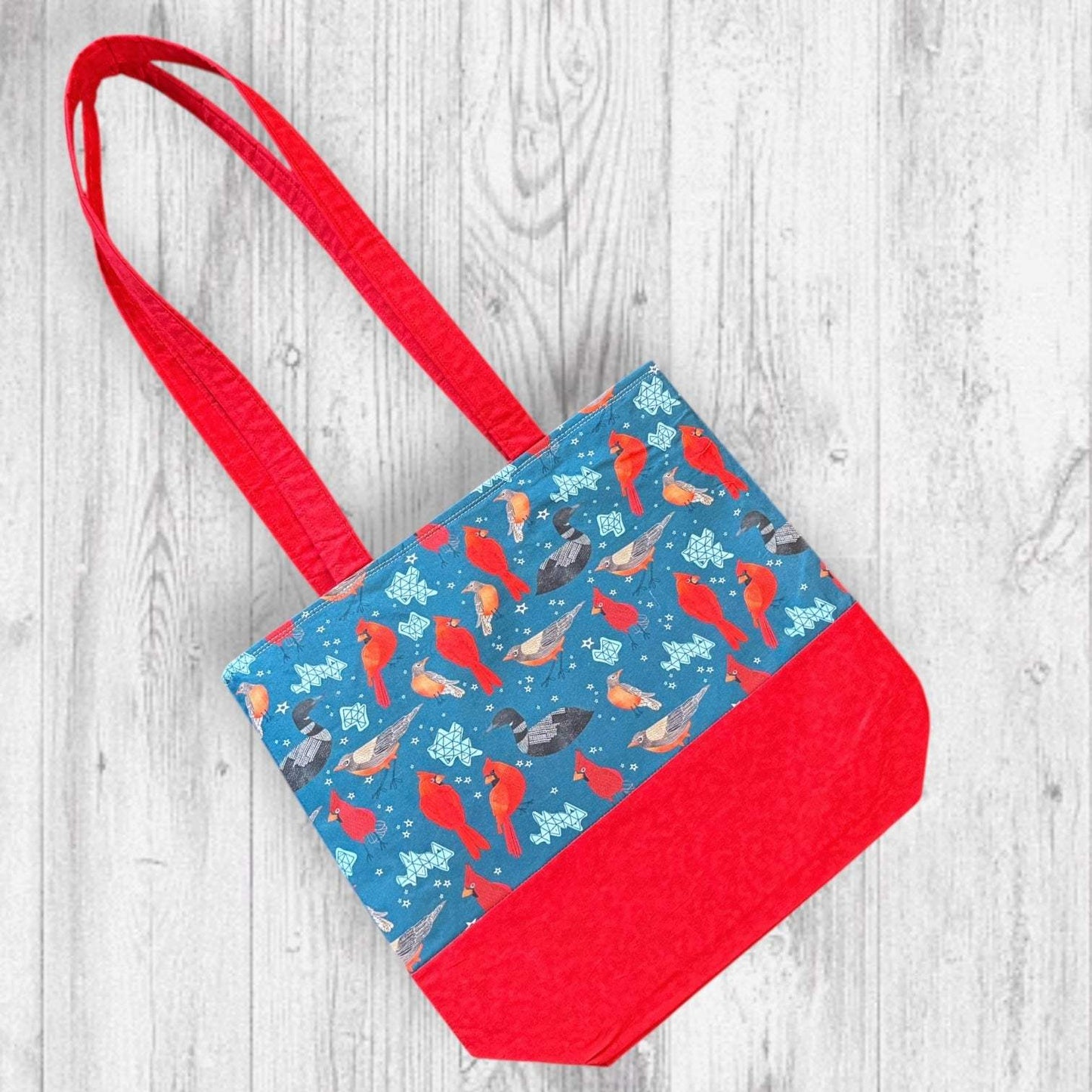 Red Feathers Warm Hearts Project Bag