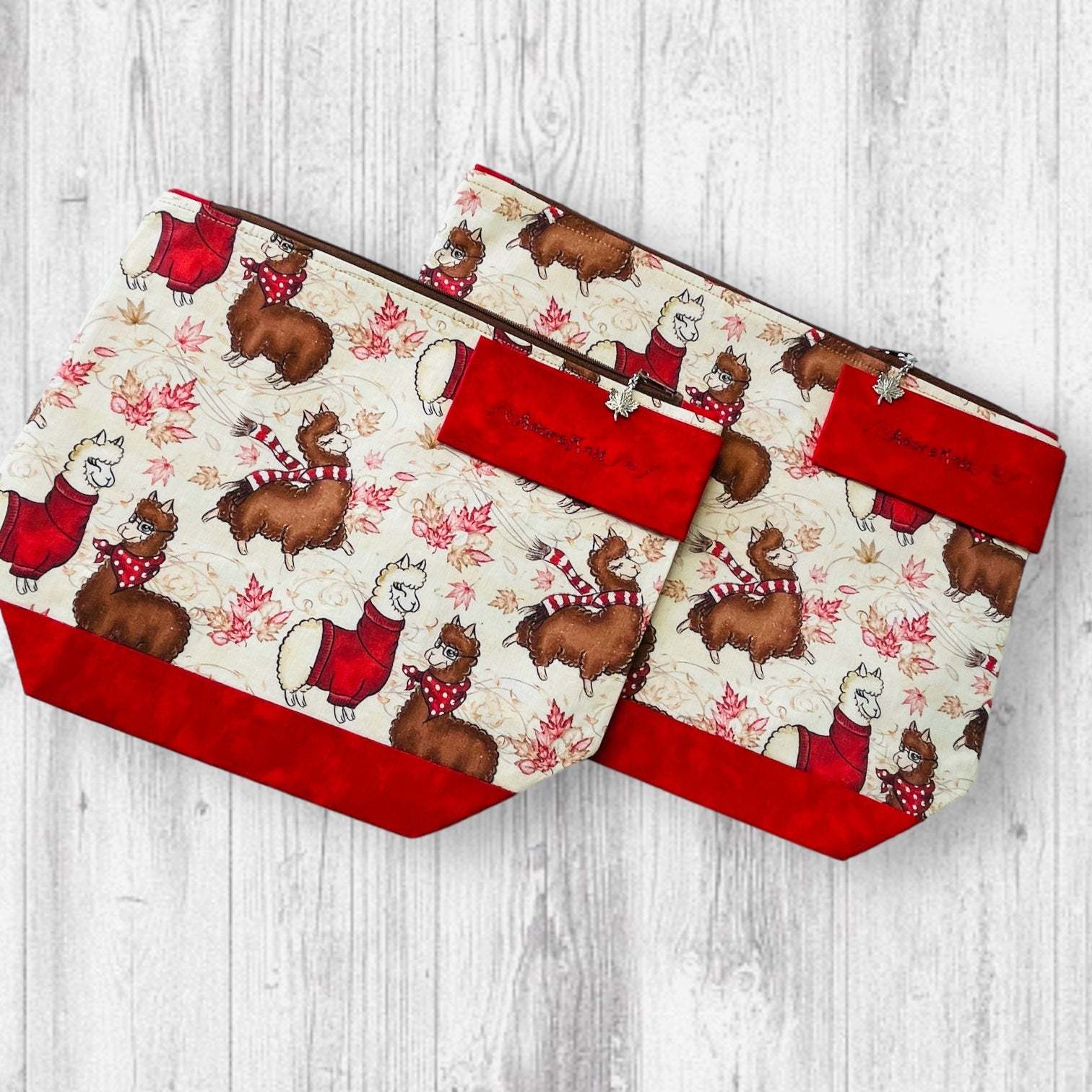 Alpacas in Scarves Project Bag - AdoreKnit