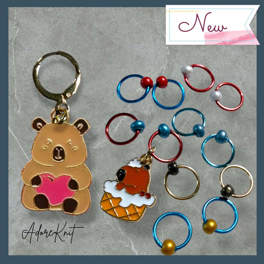 Sun Soaked Capybaras | Picnic with the Capys Progress & Stitch Marker Set