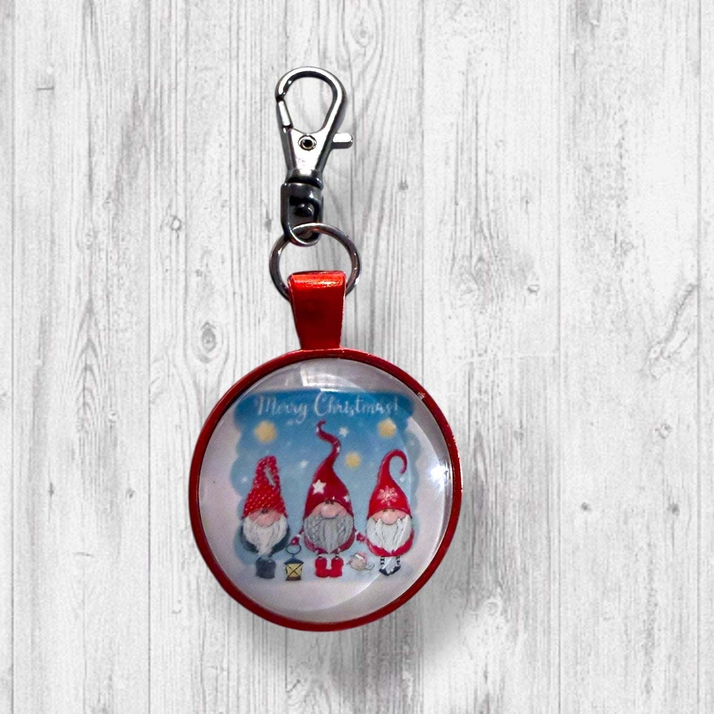 Happy Gnome Christmas Stitch Marker Set | Christmas Gnome Progress Keeper | Holiday Knitting Markers