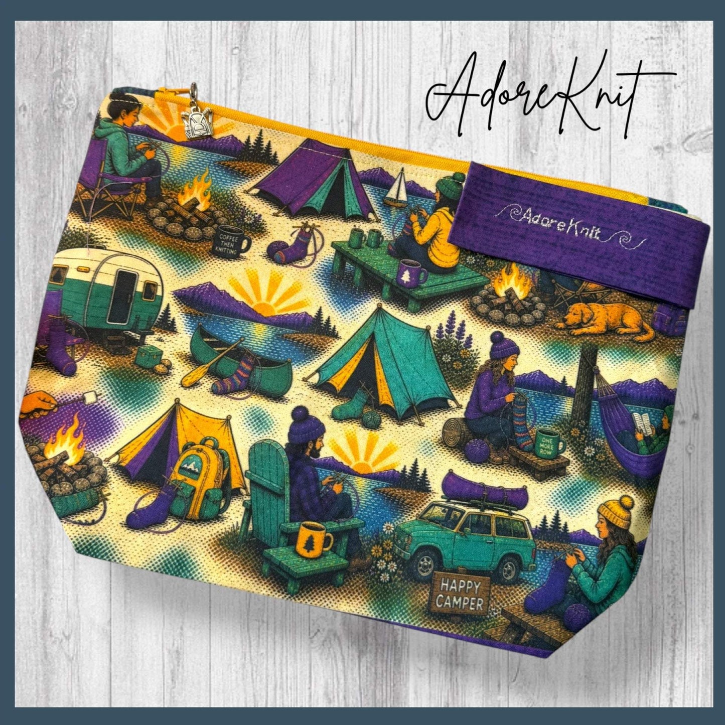 Camp Side Stitches Project Bag