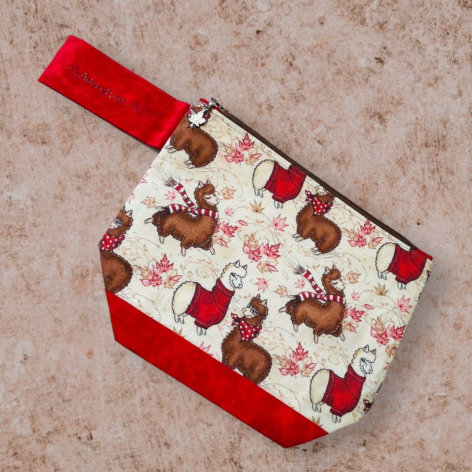 Alpacas in Scarves Project Bag - AdoreKnit