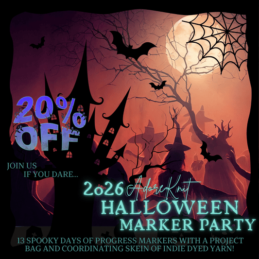 2026 Halloween Marker Party Countdown, Knitting Stitch Markers, Crochet Progress Markers, Halloween Project Bag Option, 13 Day Halloween Advent for Knitters