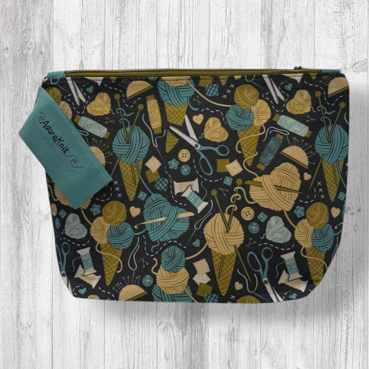 Knit Between Scoops Project Bag | Summer Stitch Knitting Yarn Bag