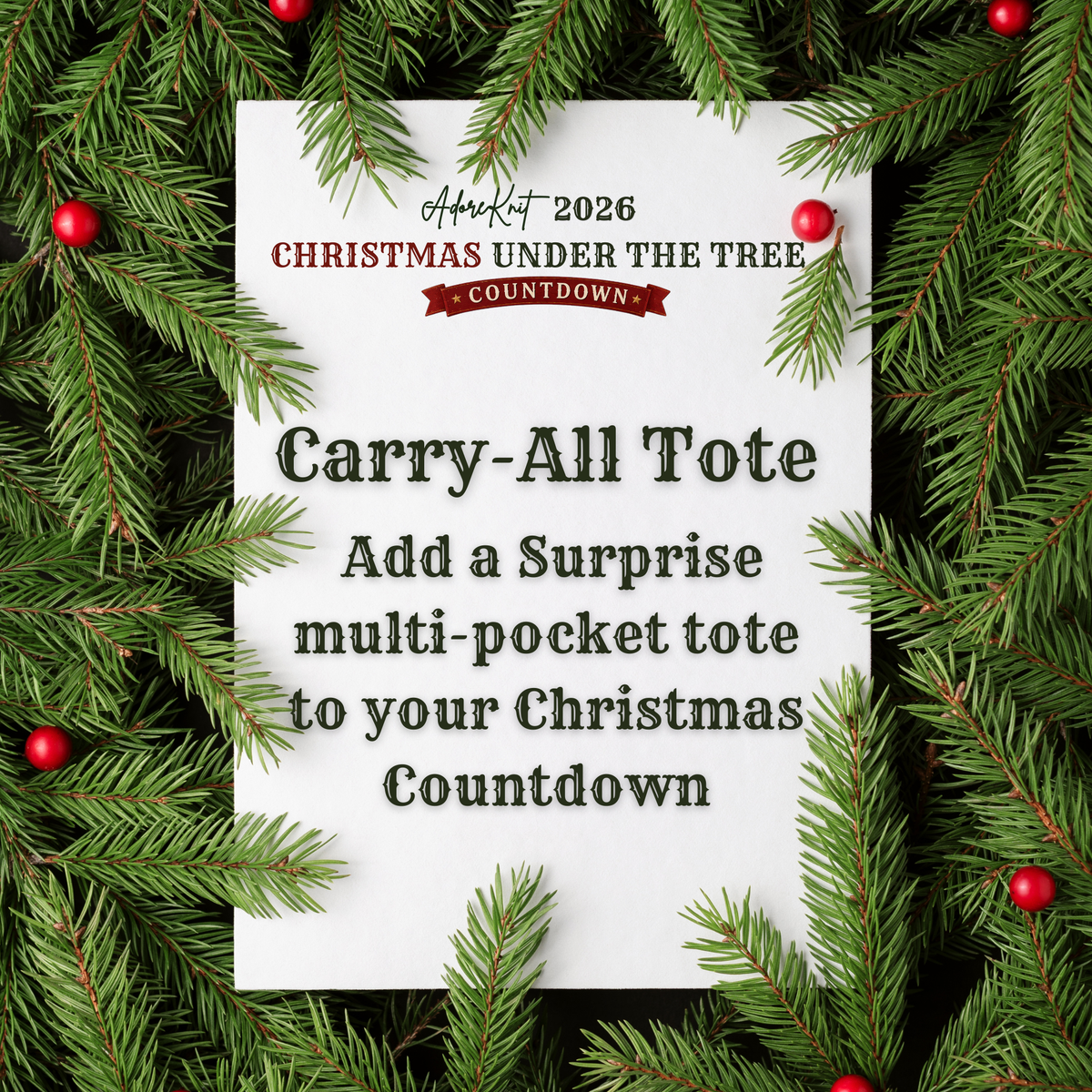 2026 Christmas Under the Tree Countdown | Christmas Stitch Marker Advent | AdoreKnit