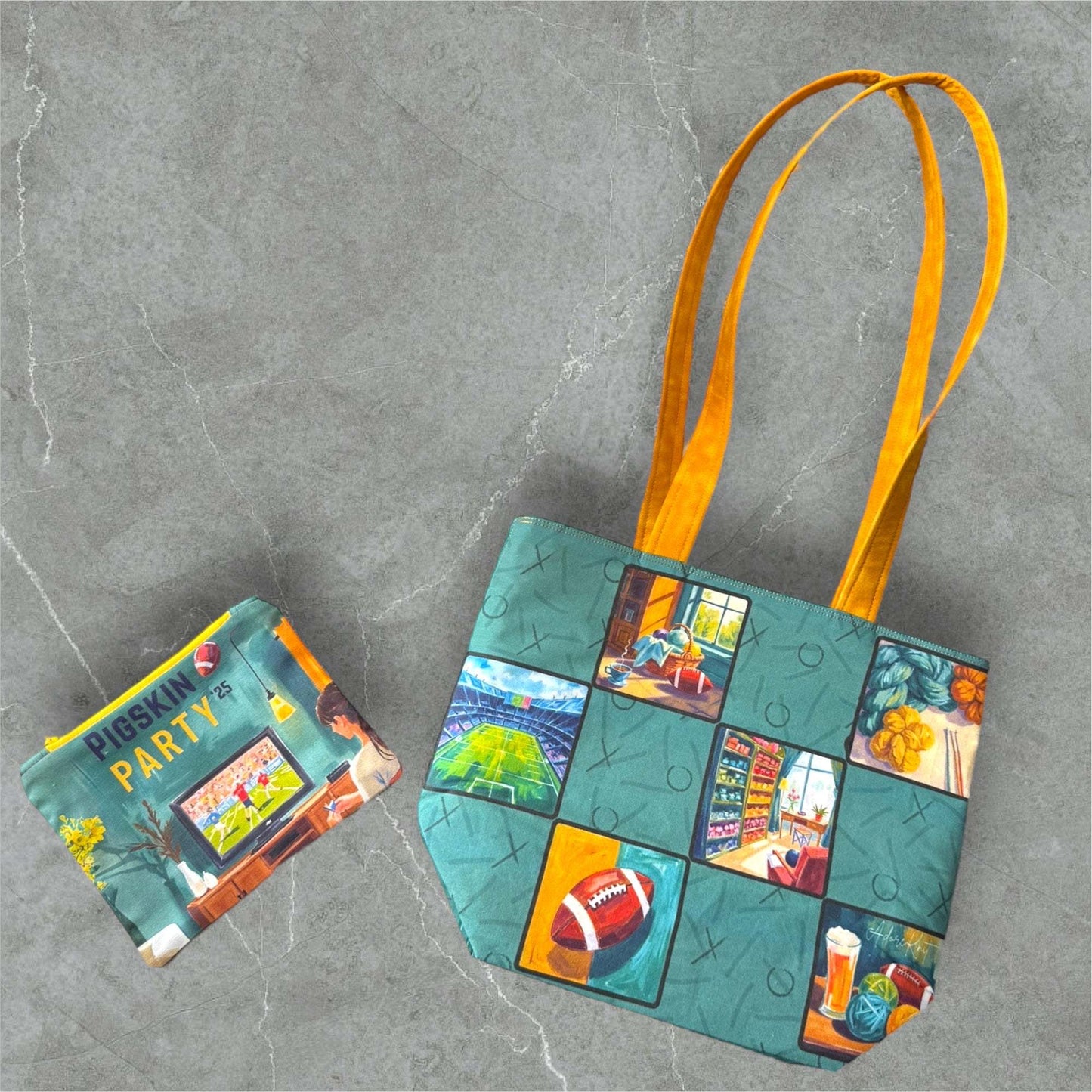 AdoreKnit 2025 Exclusive Pigskin Party Project Tote Bag