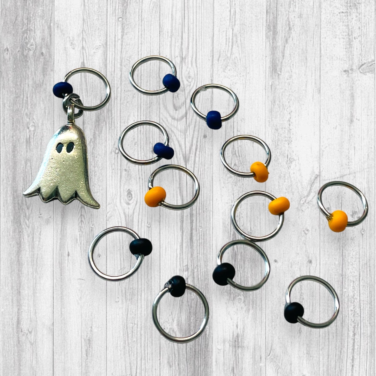 Ghostly Haunted House Progress and Stitch Markers - AdoreKnit