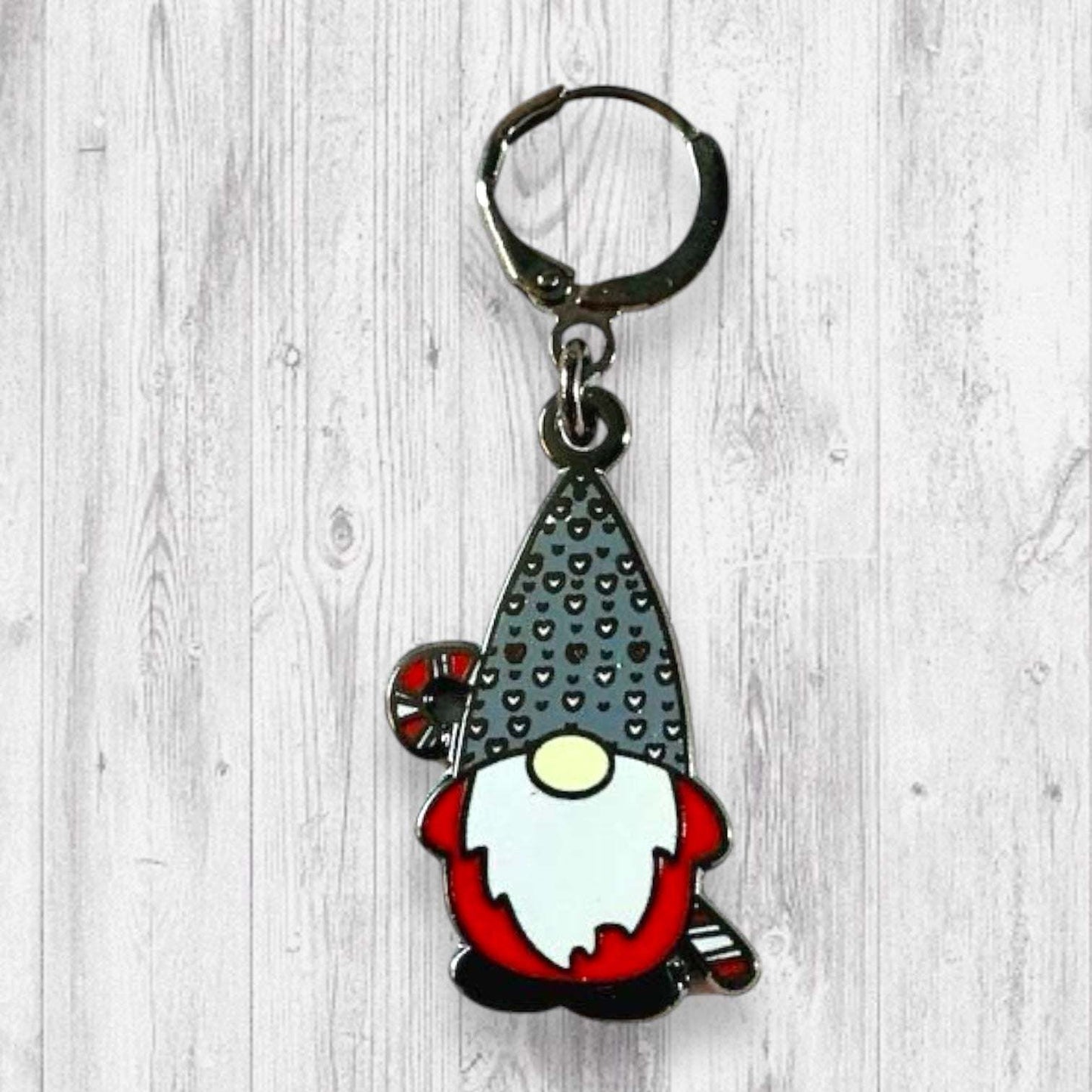 Candy Cane Christmas Gnome Progress and Stitch Markers Red 2022 Pigskin Party