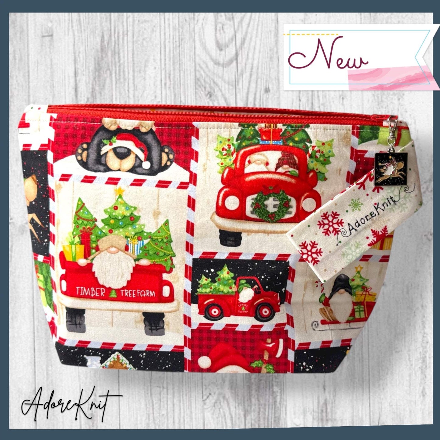 Gnome Delivery Service Project Bag and Matching Yarn