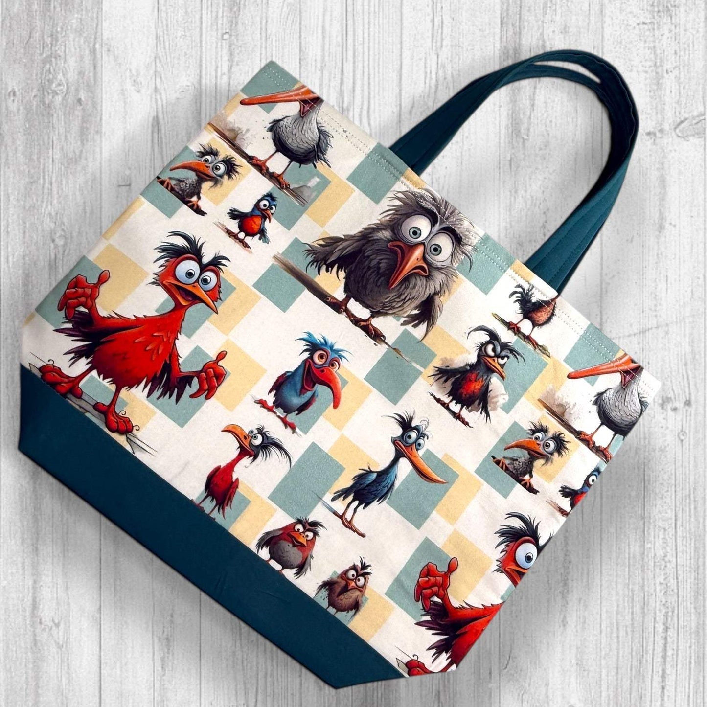 Feathered Fury Knitting Project Bag | Funny Bird Yarn Bag