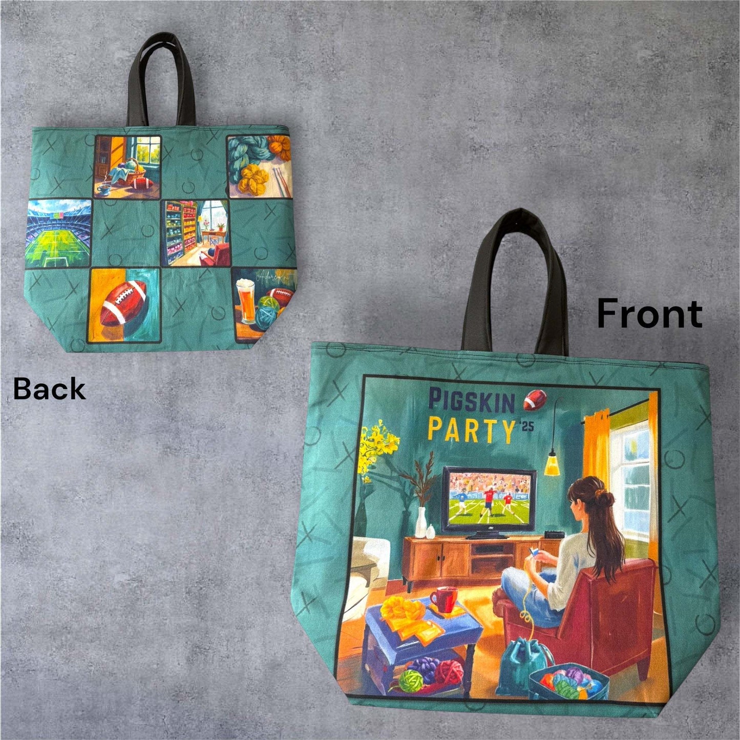 PREORDER AdoreKnit 2025 Exclusive Pigskin Party Project Tote Bag