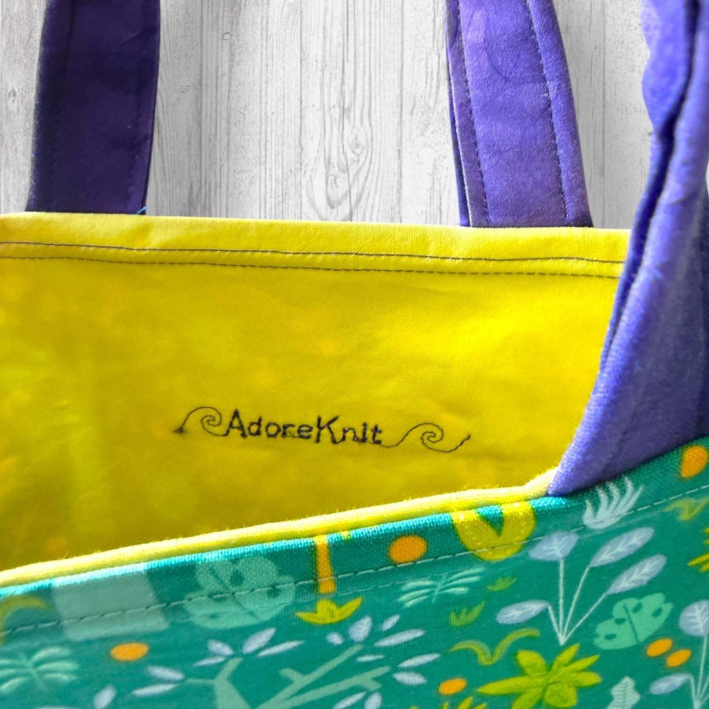 Nothing Suspicious in These Woods Project Bag | Butterfly and Forest Knitting Bag