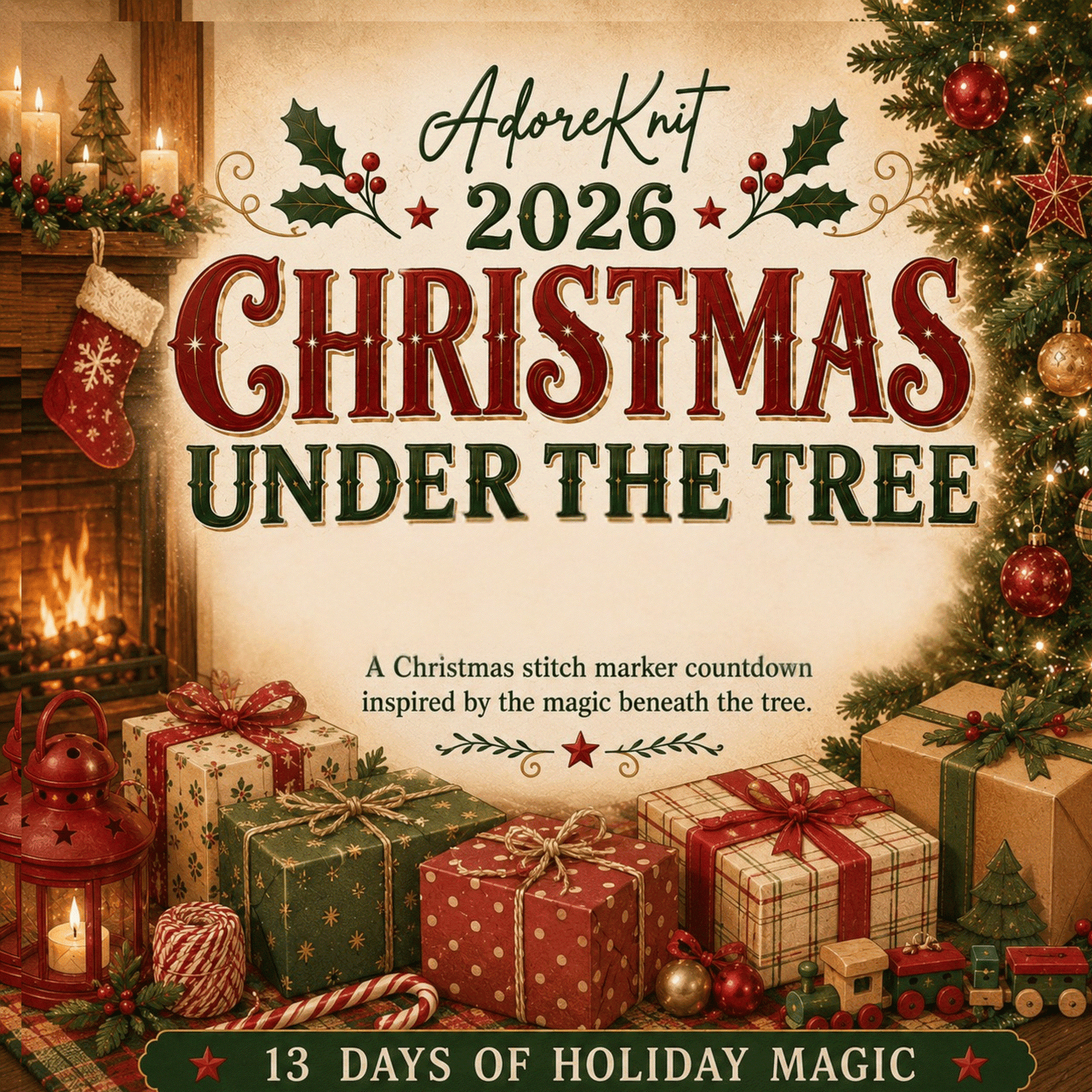 2026 Christmas Under the Tree Countdown | Christmas Stitch Marker Advent | AdoreKnit