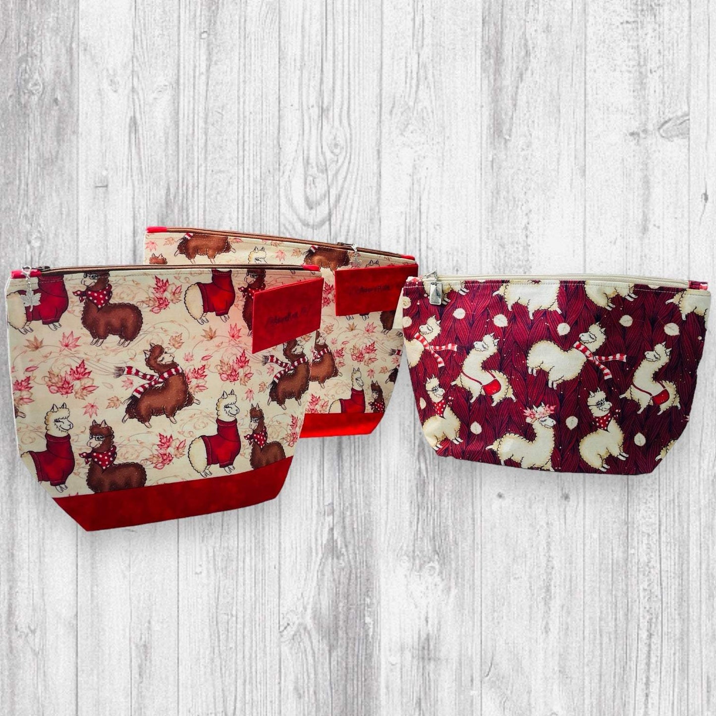 Alpacas in Scarves Project Bag - AdoreKnit