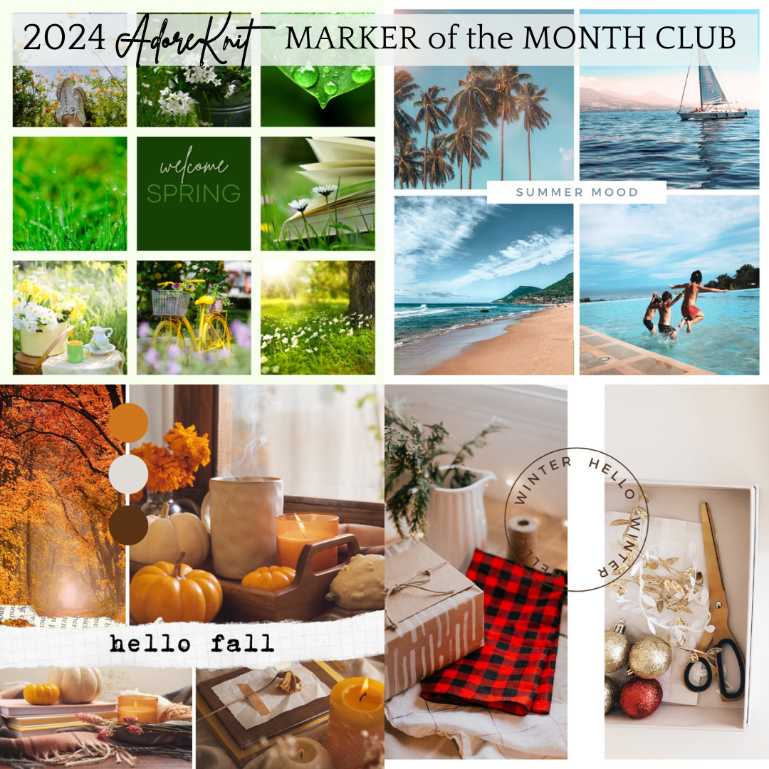 2024 Marker of the Month Club, a monthly surprise set of progress and stitch markers - AdoreKnit