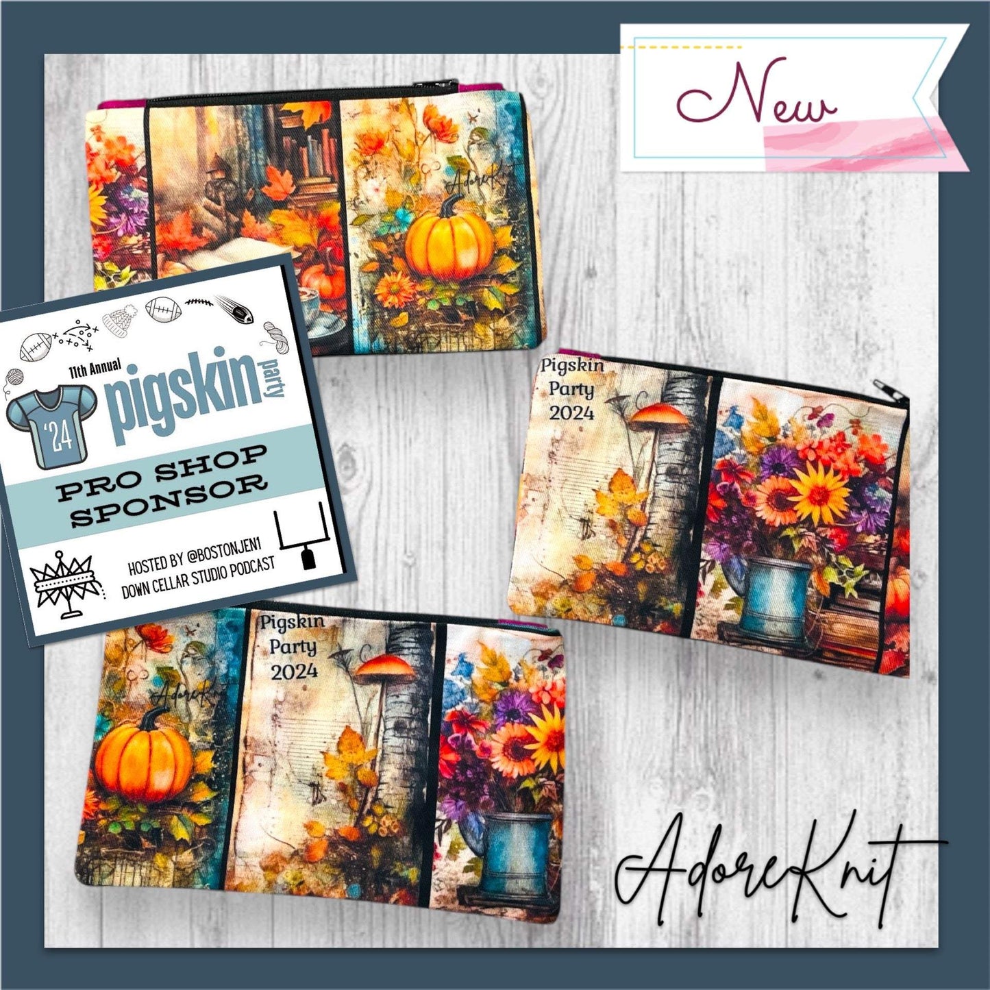 AdoreKnit 2024 Exclusive Pigskin Party Notion Pouch