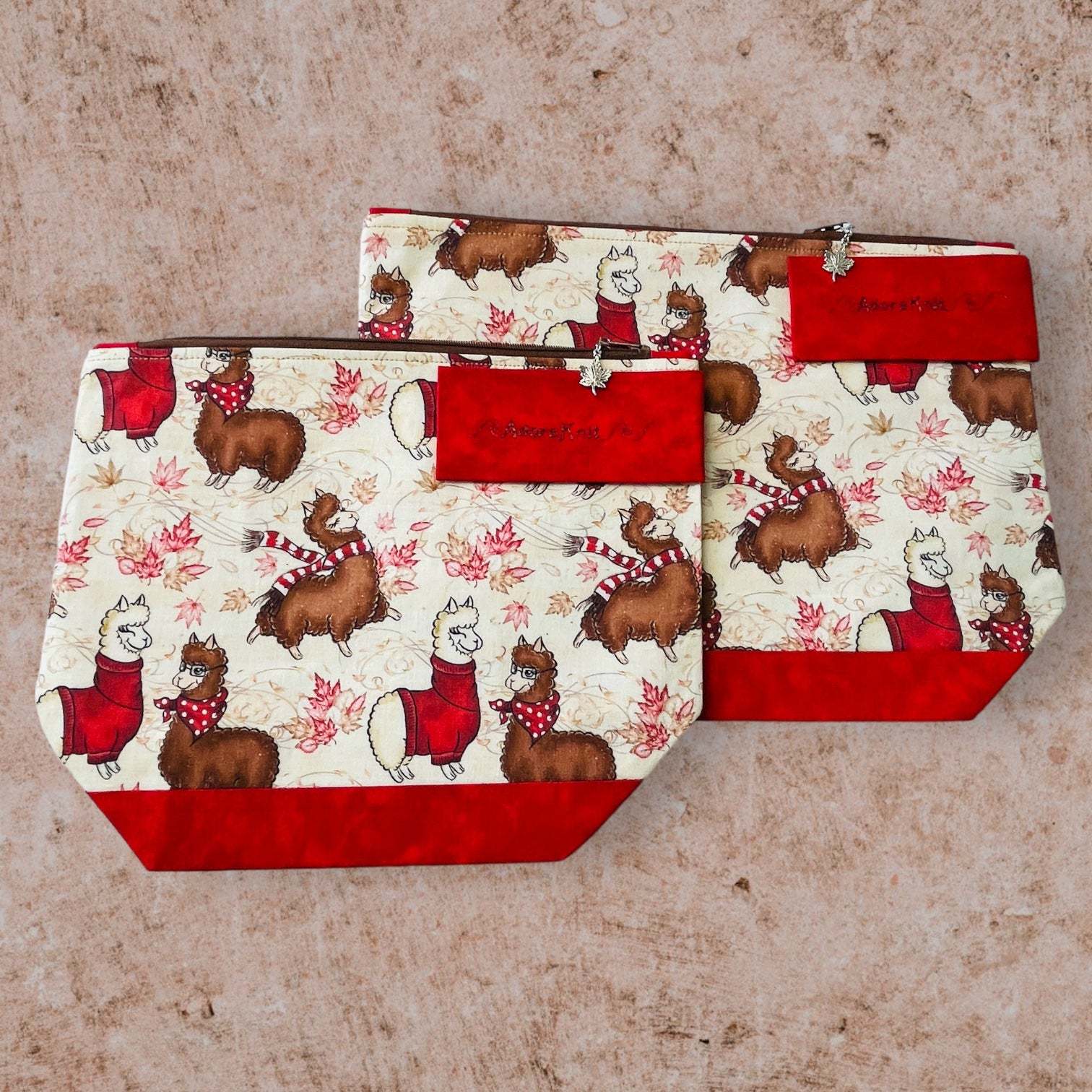 Alpacas in Scarves Project Bag - AdoreKnit