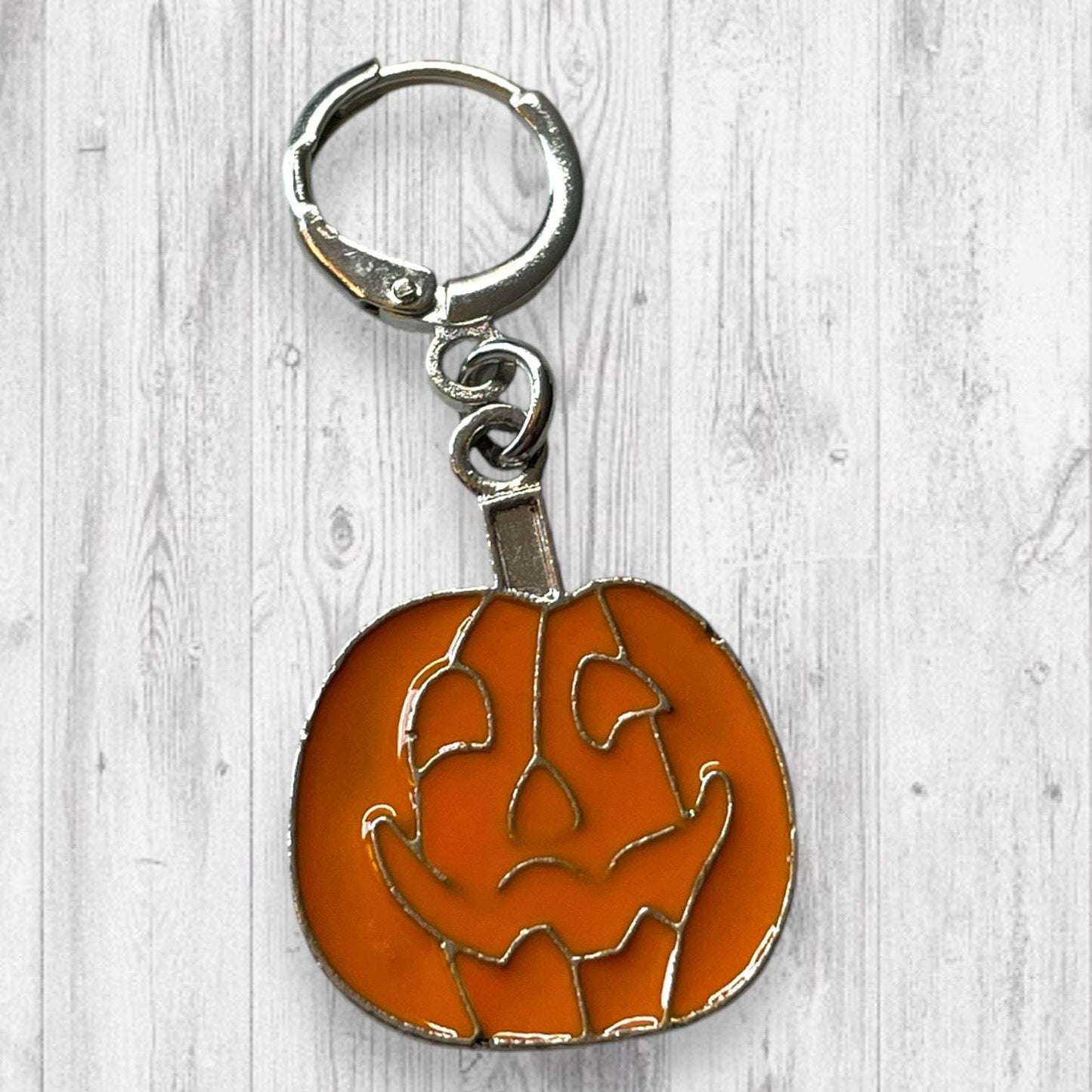 King of the Pumpkin Patch Progress and Stitch Markers Jack