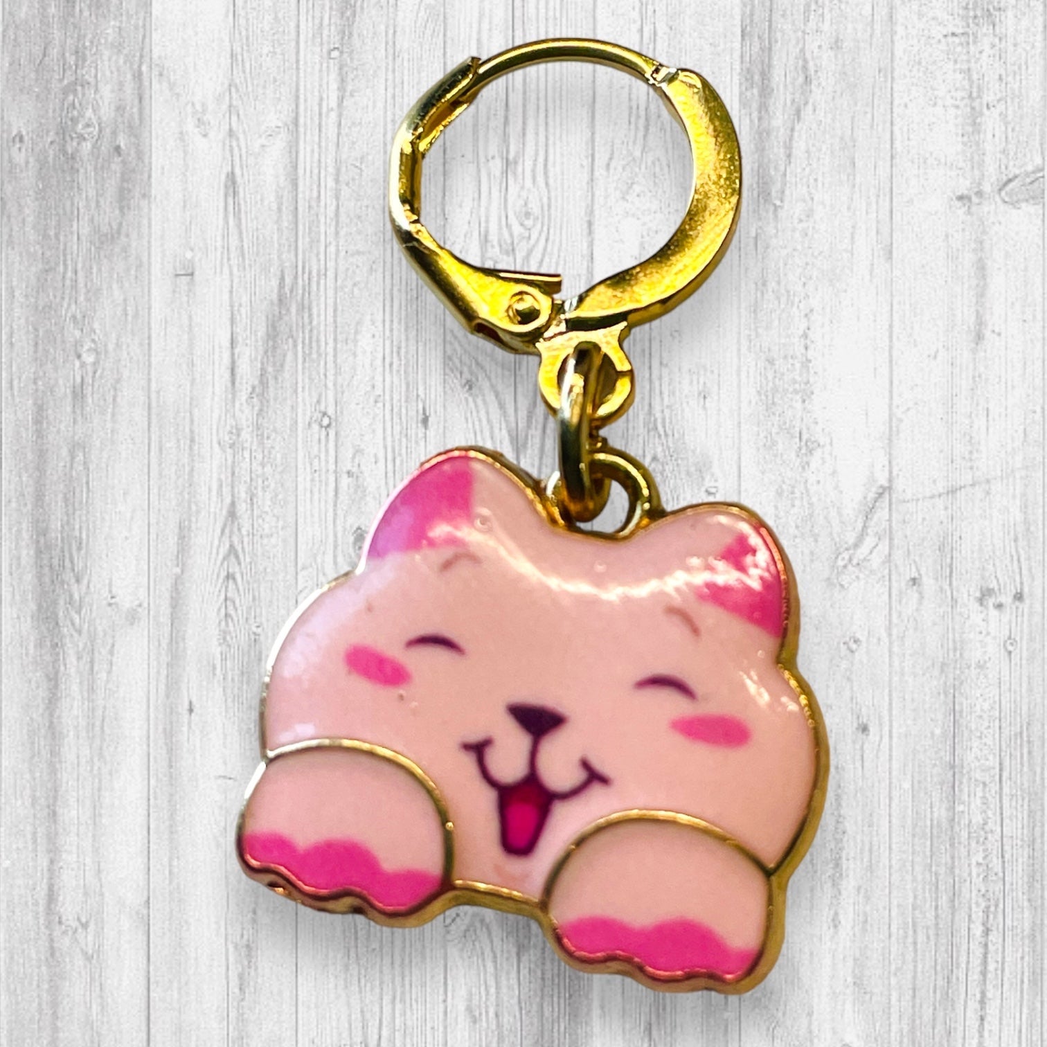 Happy Cat Pink Cat Progress and Stitch Markers - AdoreKnit
