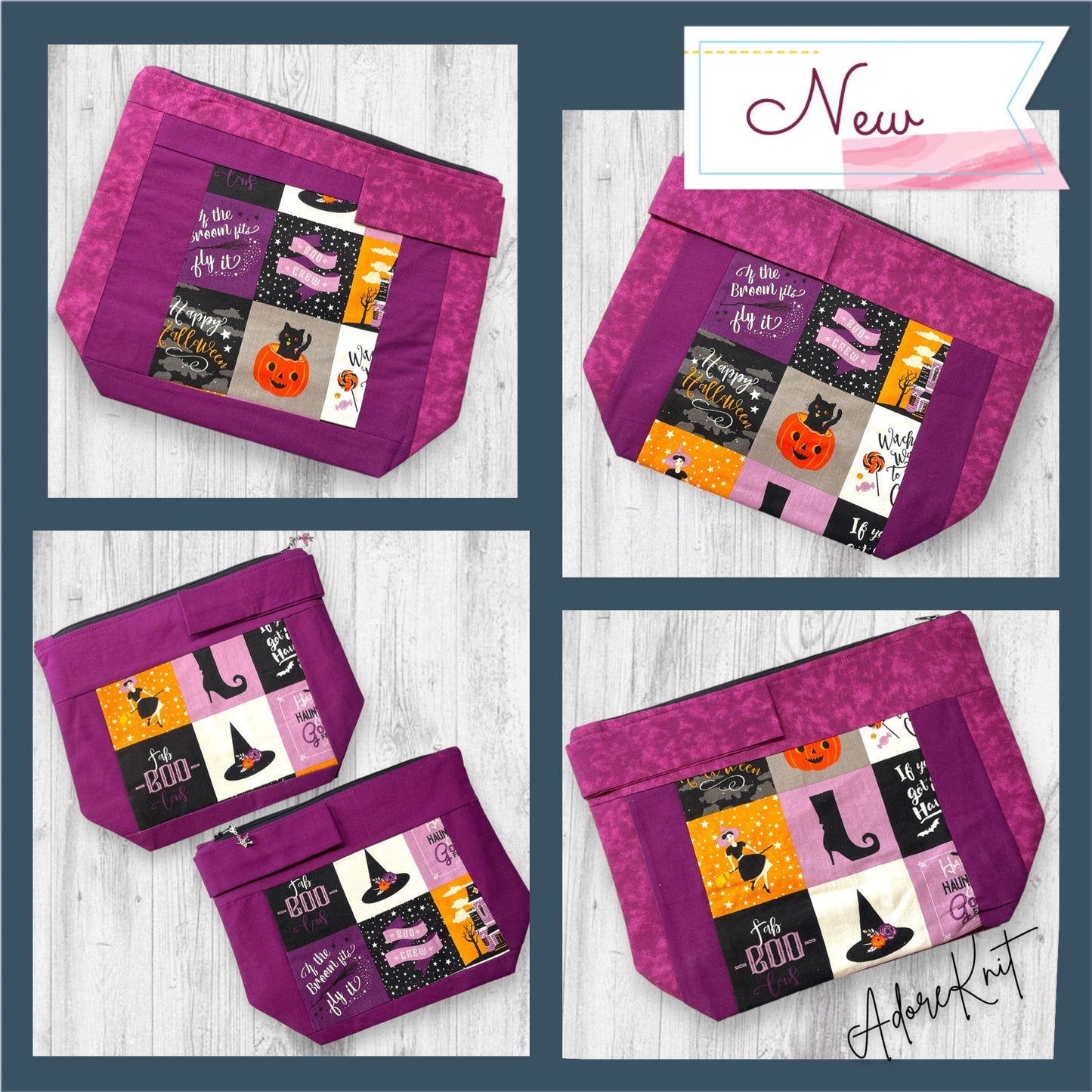 Fab-BOO-Lous Happy Halloween Purple Project Bag