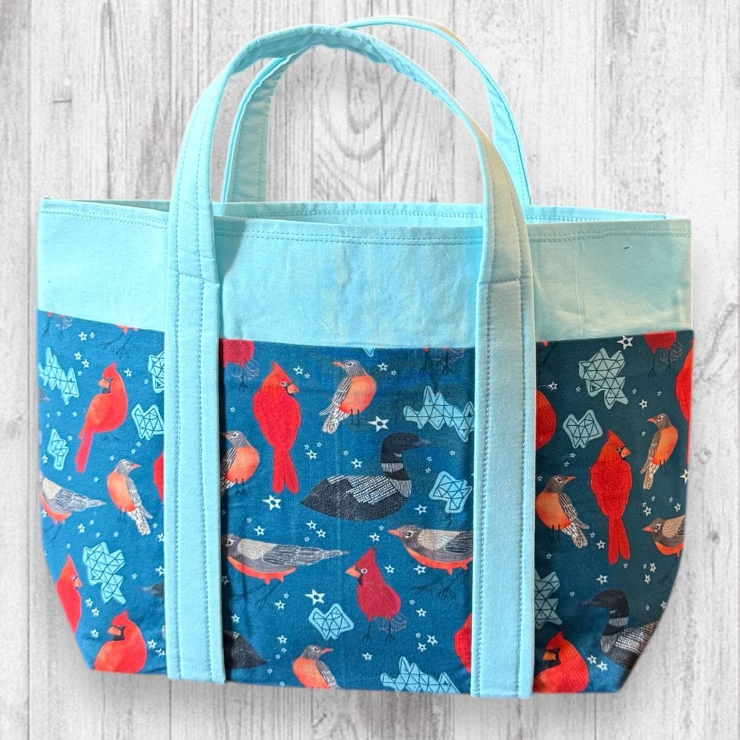 Red Feathers Warm Hearts Project Bag