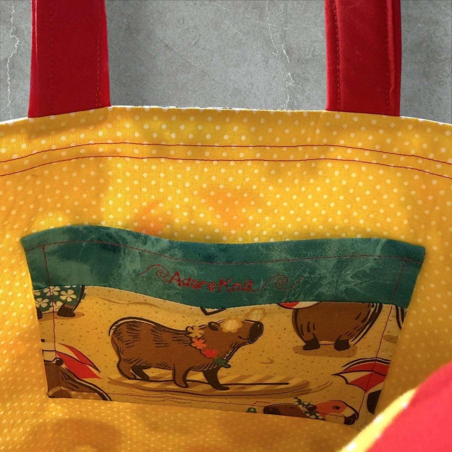 Sun Soaked Capybaras Project Bag | Summer Stitch Knitting Yarn Bag