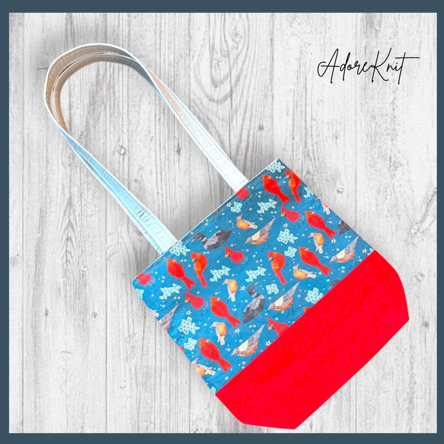 Red Feathers Warm Hearts Project Bag