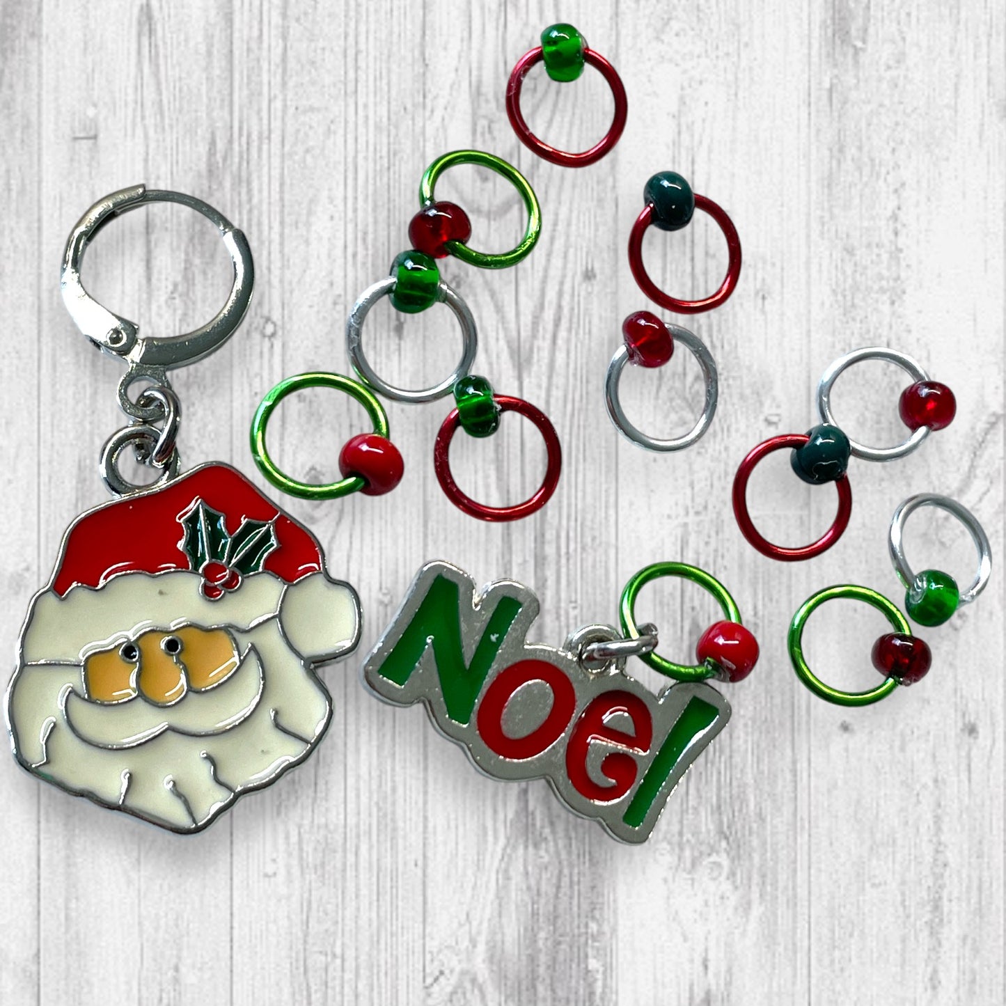 Noel Santa Progress and Stitch Markers