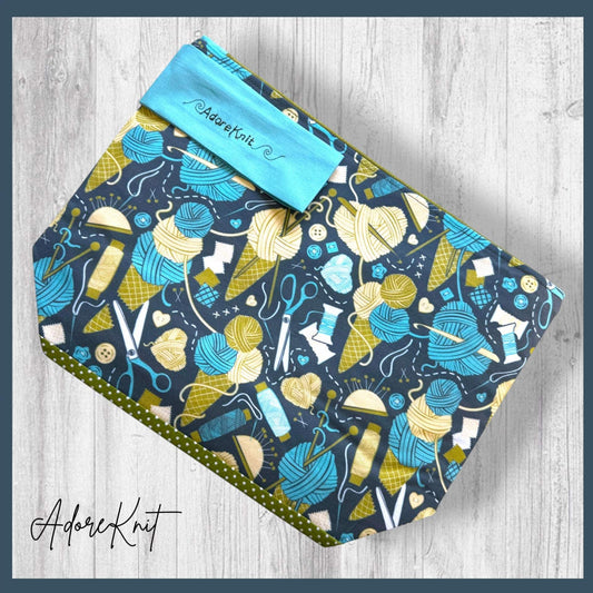 Knit Between Scoops Project Bag | Summer Stitch Knitting Yarn Bag