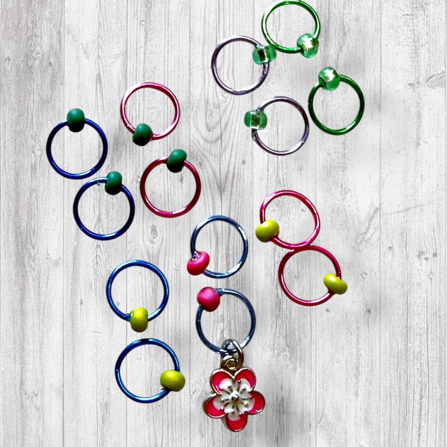 Pages, Petals & Purls Stitch Markers | Floral Gnome Knitting Markers
