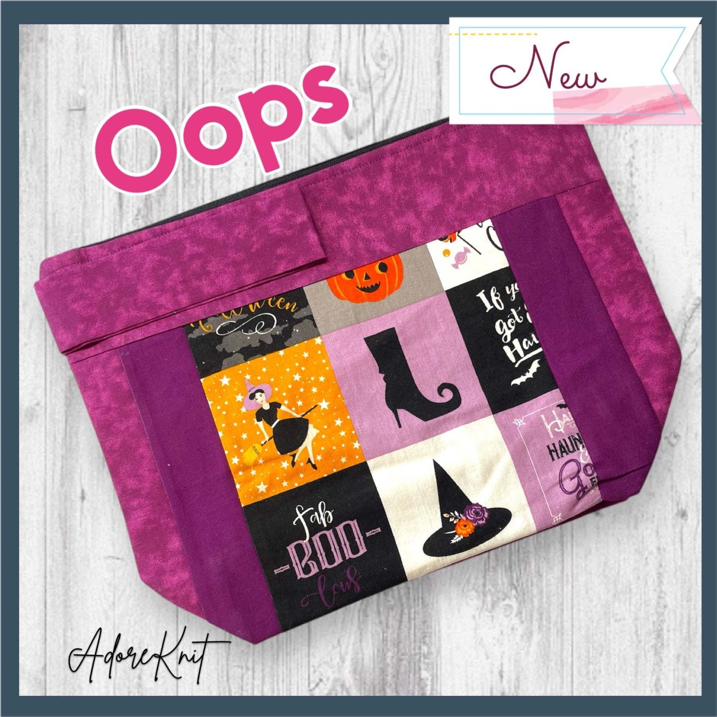 OOPS Fab-BOO-Lous Happy Halloween Purple Project Bag