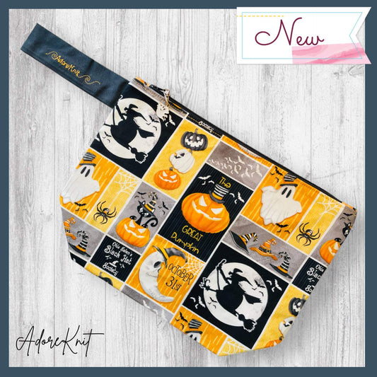 The The Usual Spookspects Wanted for Witchcraft Halloween Knitting Project Bag | AdoreKnit