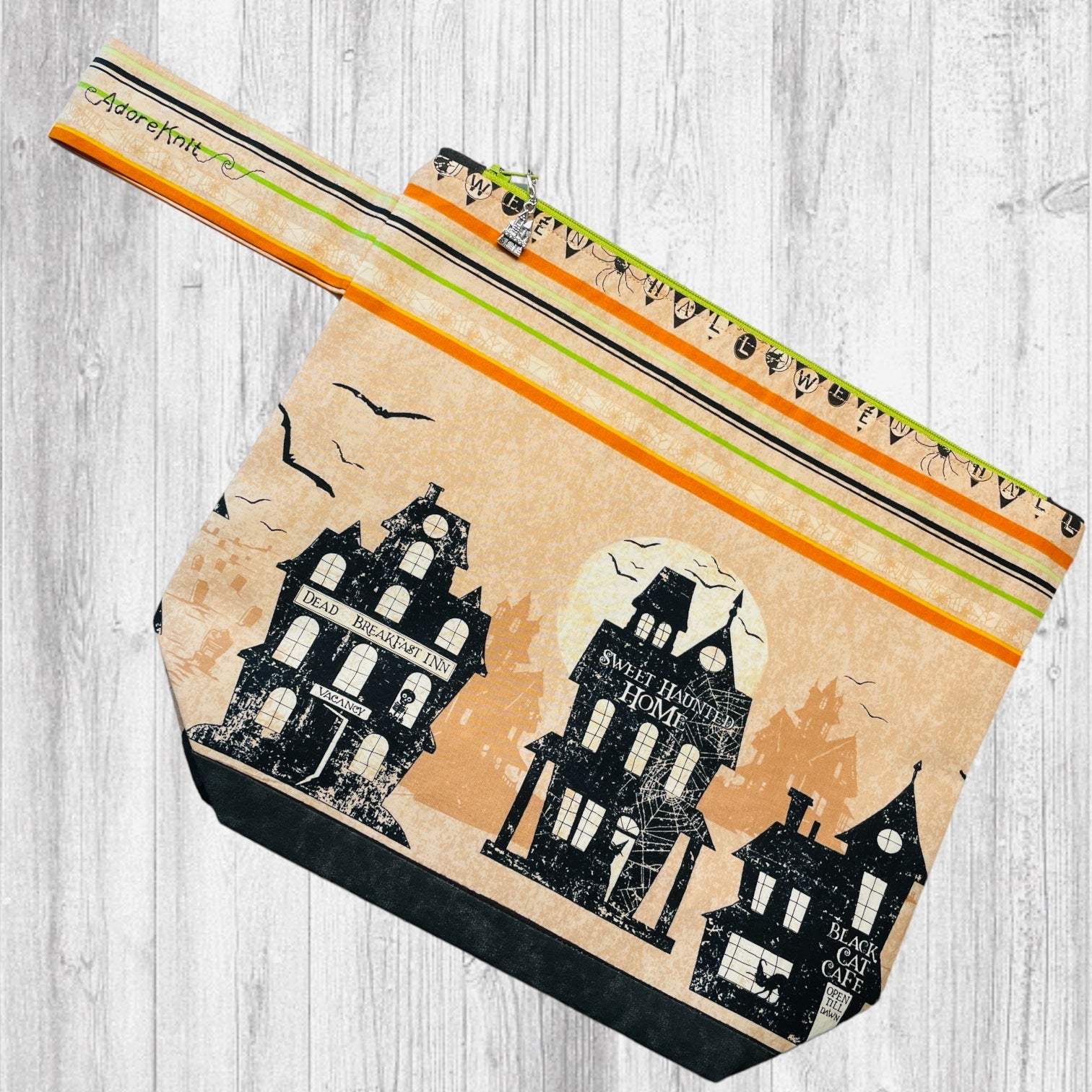 Sweet Haunted Home Halloween Project Bag - AdoreKnit