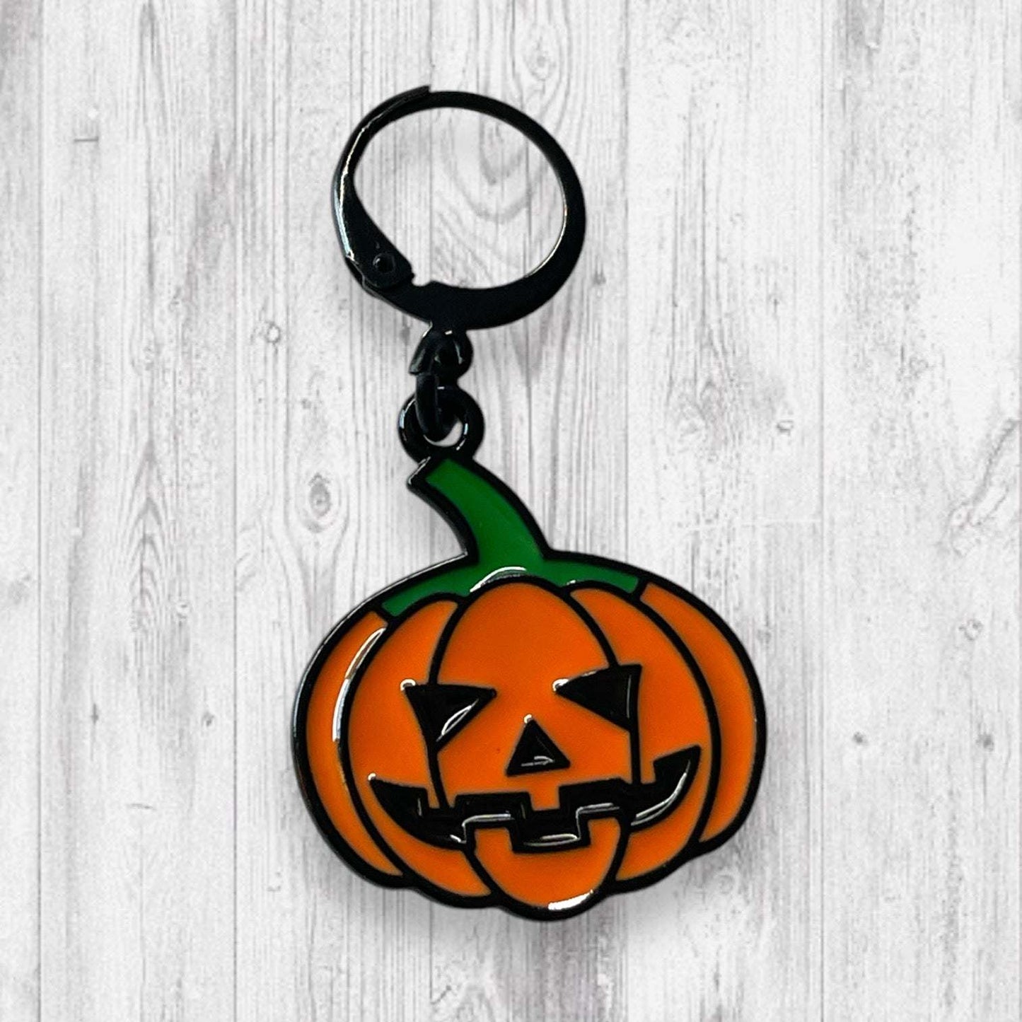 King of the Pumpkin Patch Progress and Stitch Markers Jack