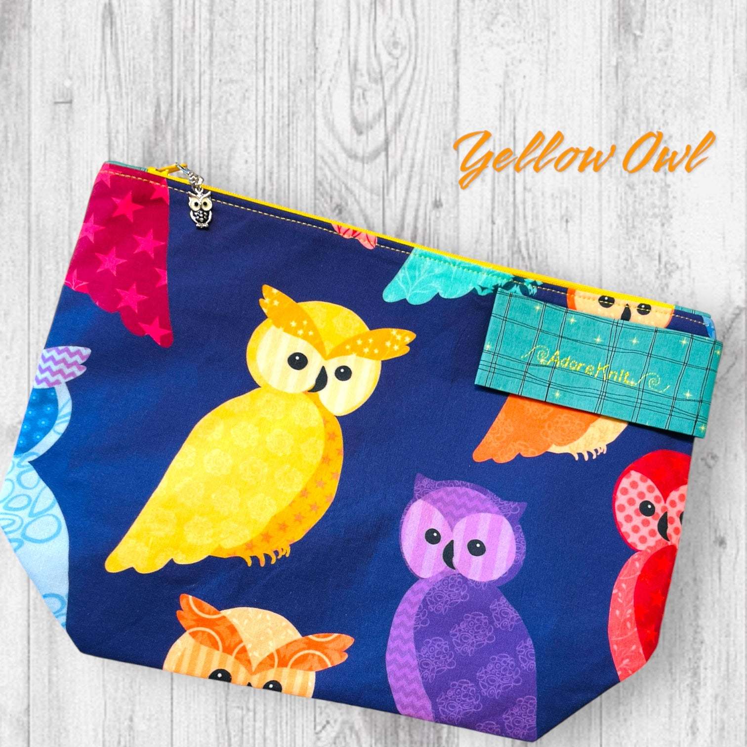 Hootiful Owl Project Bag -One of a Kind- - AdoreKnit