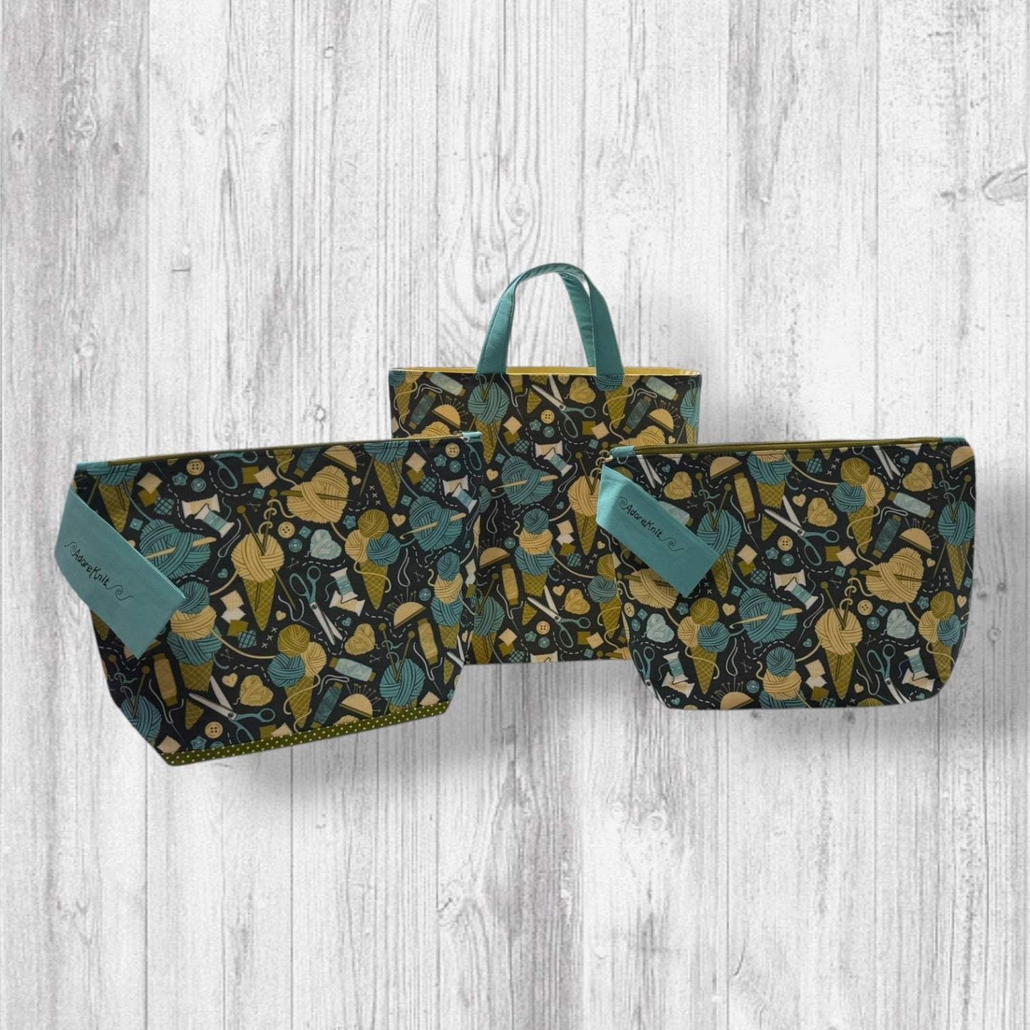 Knit Between Scoops Project Bag | Summer Stitch Knitting Yarn Bag