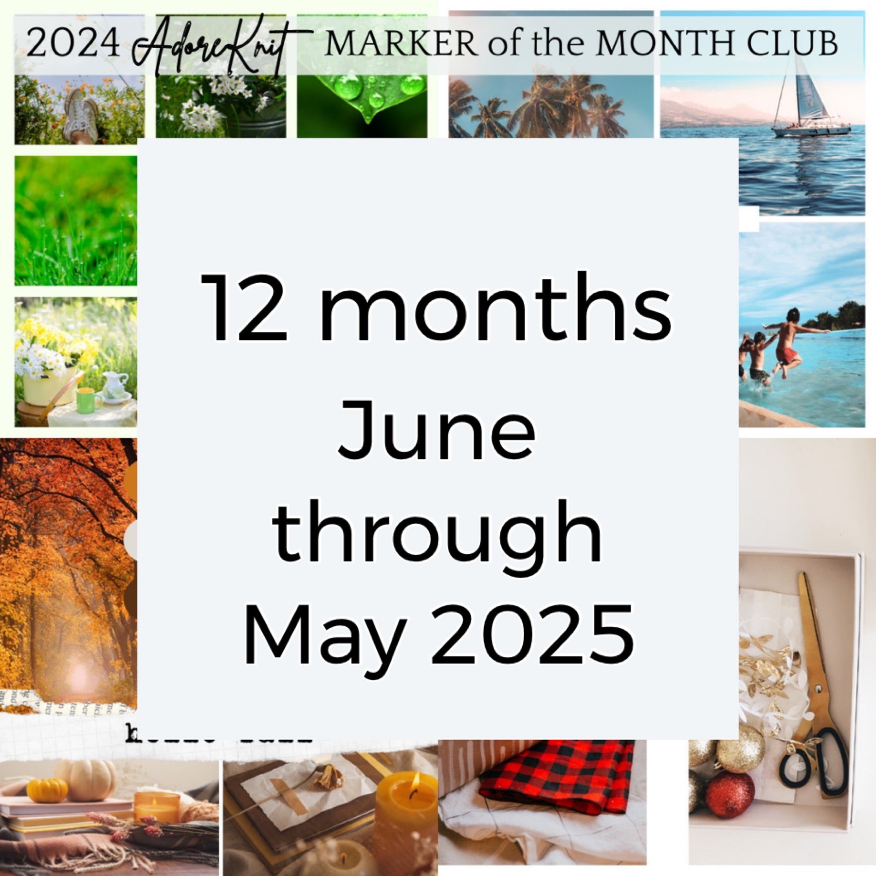 2024 Marker of the Month Club, a monthly surprise set of stitch markers and a progress marker - AdoreKnit
